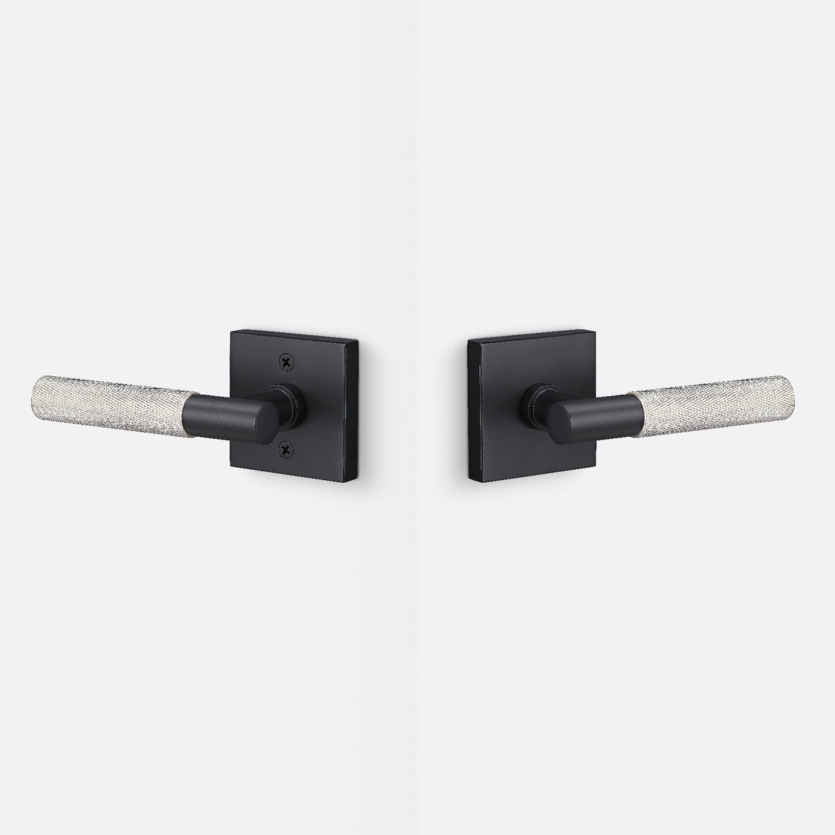 Sure-Loc AP101-SQ FBL GRIP-KN 15 flat black / satin nickel passage door lever