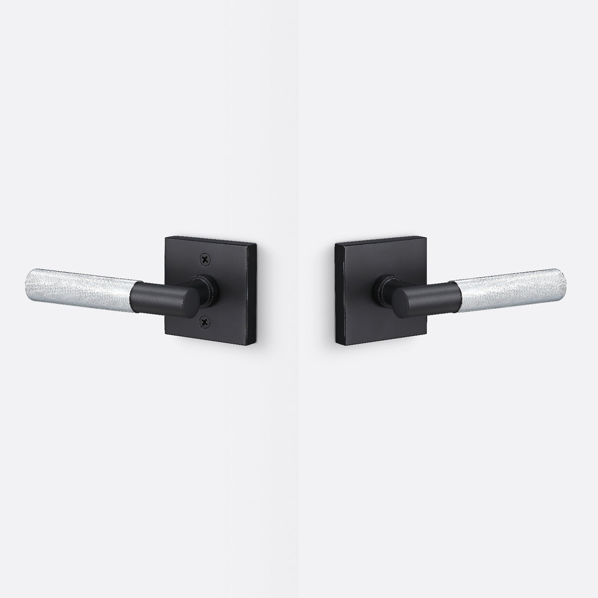 Sure-Loc AP101-SQ FBL GRIP-KN 26 flat black / polished chrome passage door lever