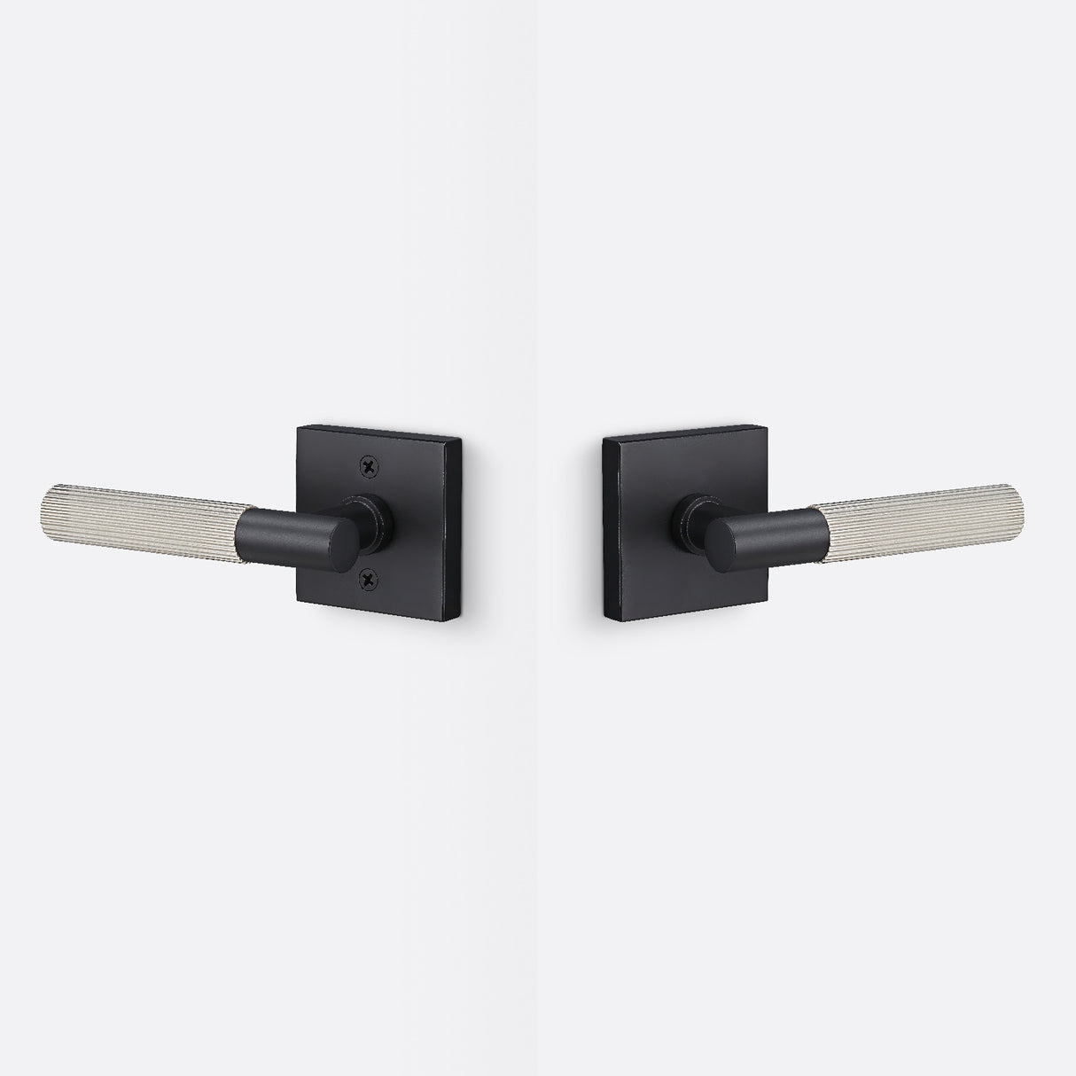 Sure-Loc AP101-SQ FBL GRIP-SKN 15 flat black / satin nickel passage door lever