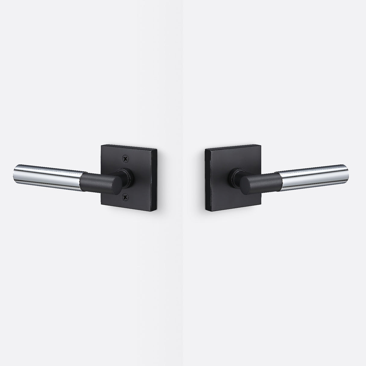 Sure-Loc AP101-SQ FBL GRIP-SM 26 flat black / polished chrome passage door lever