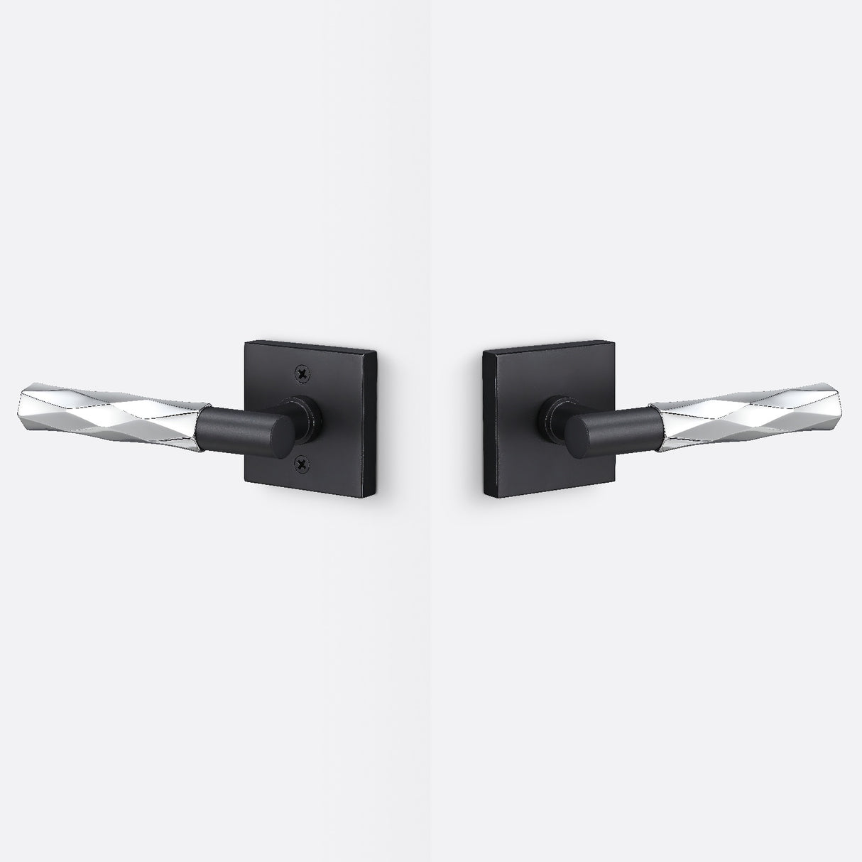 Sure-Loc AP101-SQ FBL GRIP-VT 26 flat black / polished chrome passage door lever