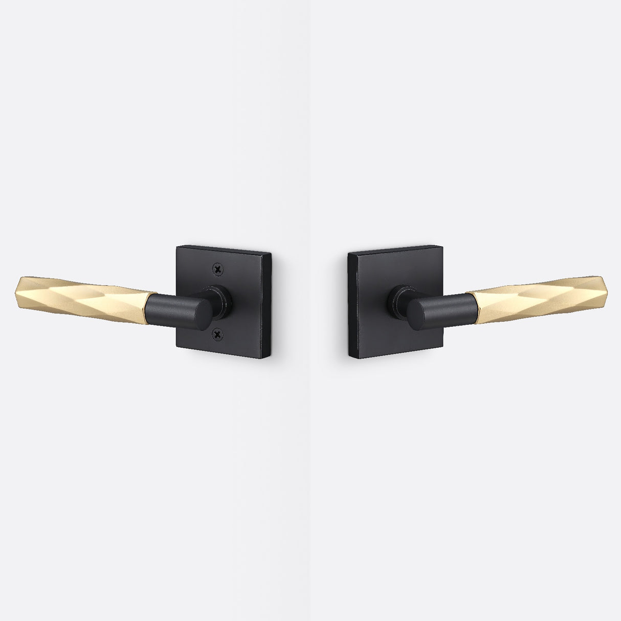 Sure-Loc AP101-SQ FBL GRIP-VT SB flat black / satin brass passage door lever