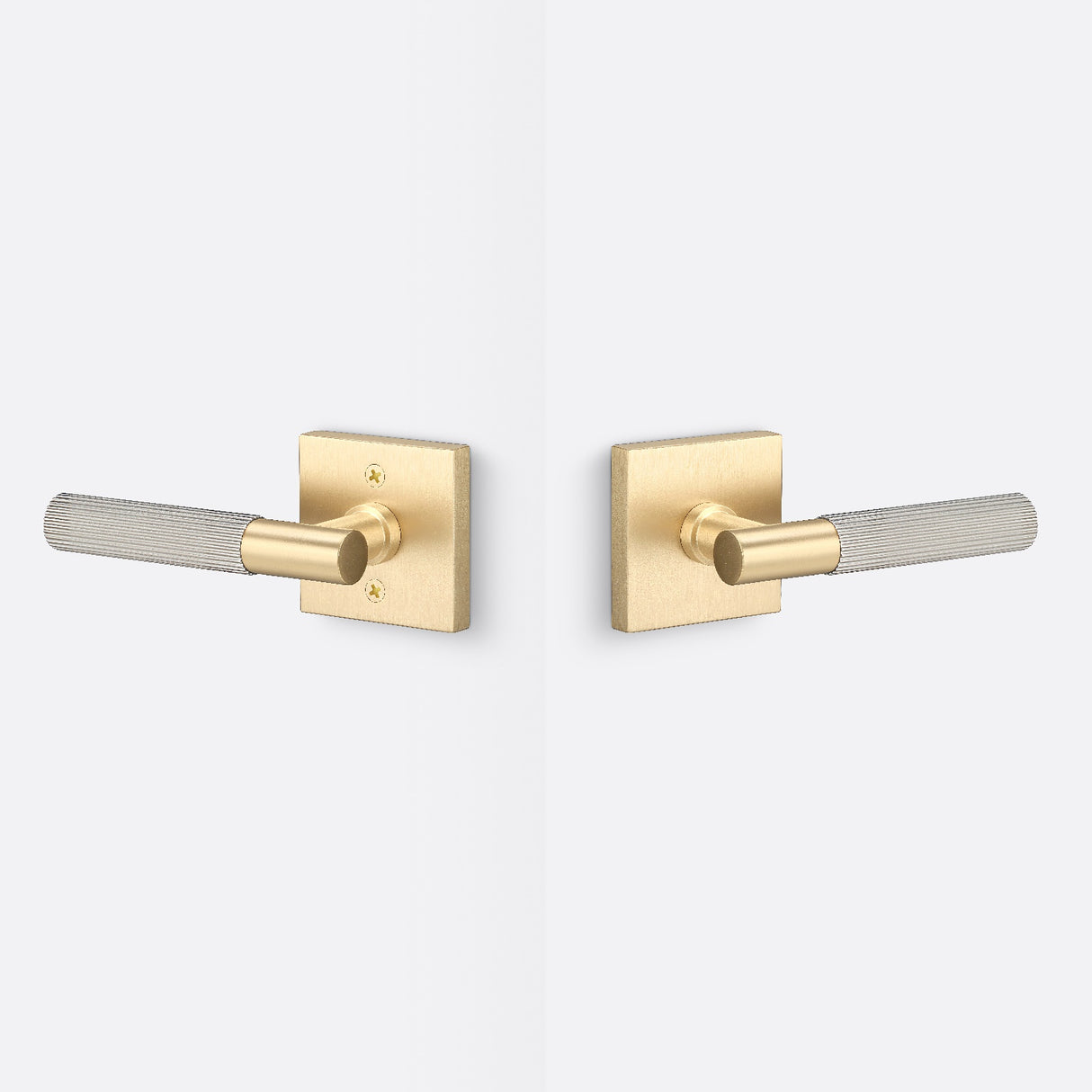 Sure-Loc AP101-SQ SB GRIP-SKN 15 satin brass / satin nickel passage door lever
