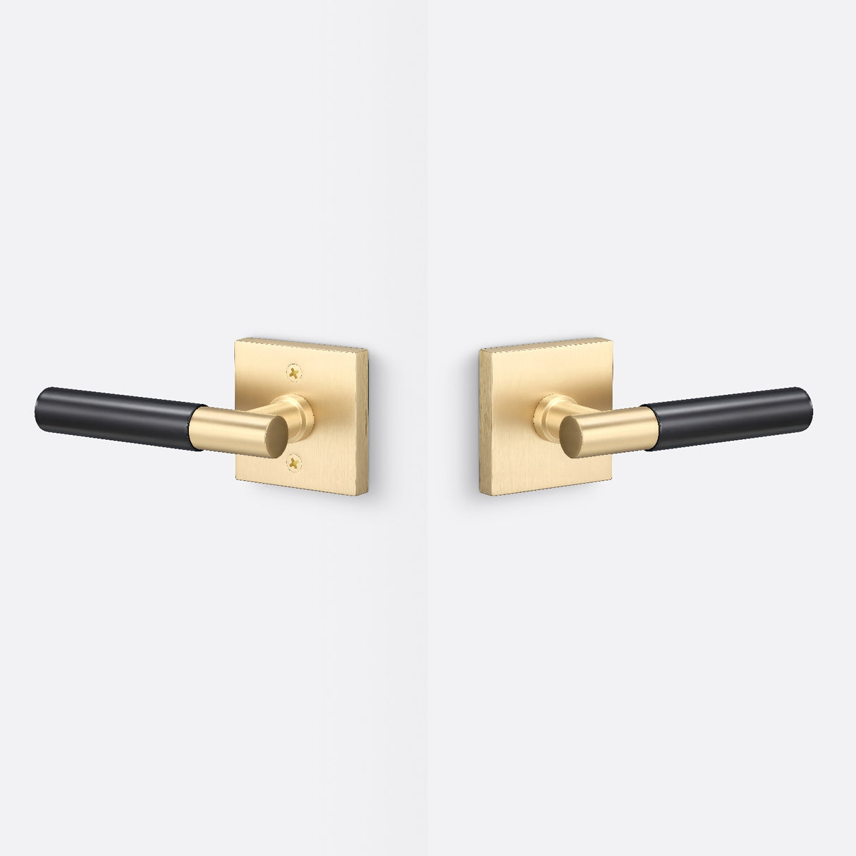 Sure-Loc AP101-SQ SB GRIP-SM 26 satin brass / polished chrome passage door lever