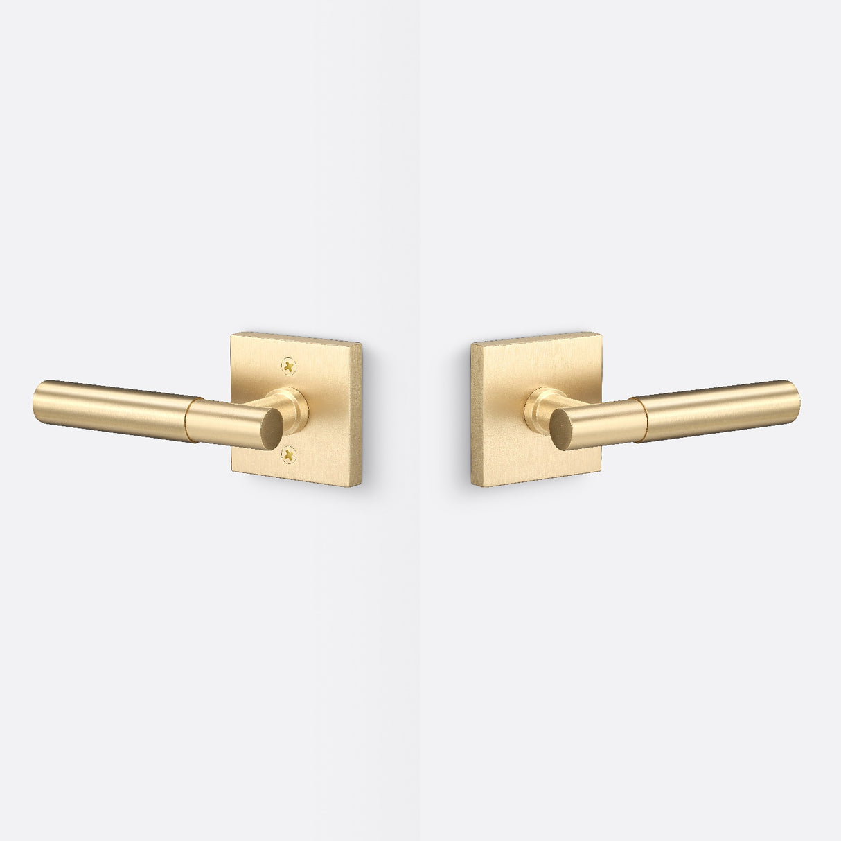 Sure-Loc AP101-SQ SB GRIP-SM FBL satin brass / flat black passage door lever