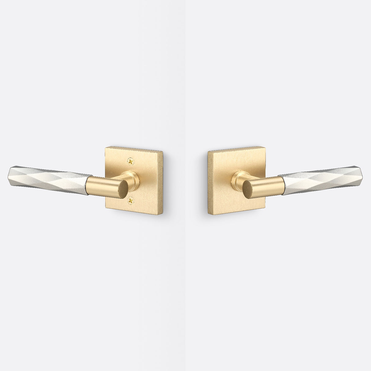 Sure-Loc AP101-SQ SB GRIP-VT 15 satin brass / satin nickel passage door lever