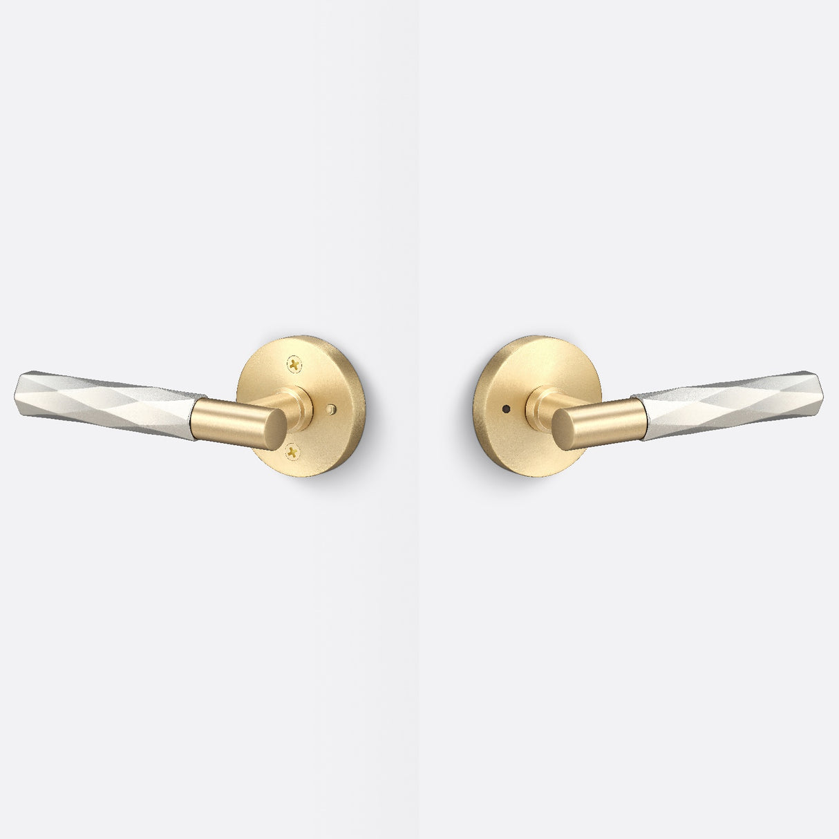 Sure-Loc AP102-RD SB GRIP-VT 15 satin brass / satin nickel privacy door lever