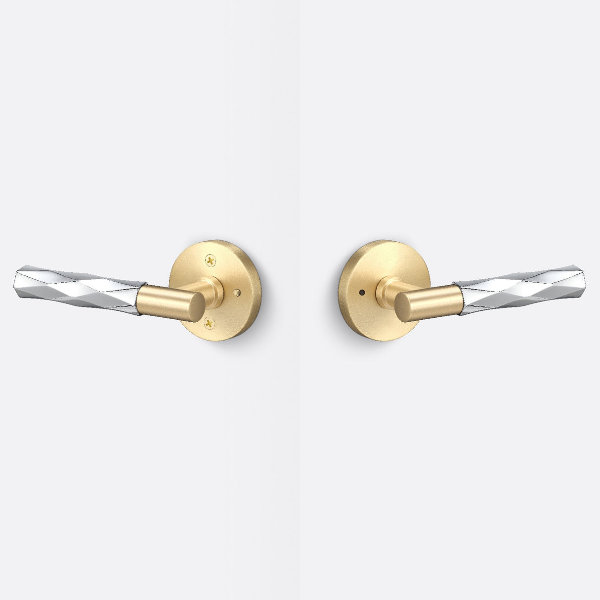 Sure-Loc AP102-RD SB GRIP-VT 26 satin brass / polished chrome privacy door lever