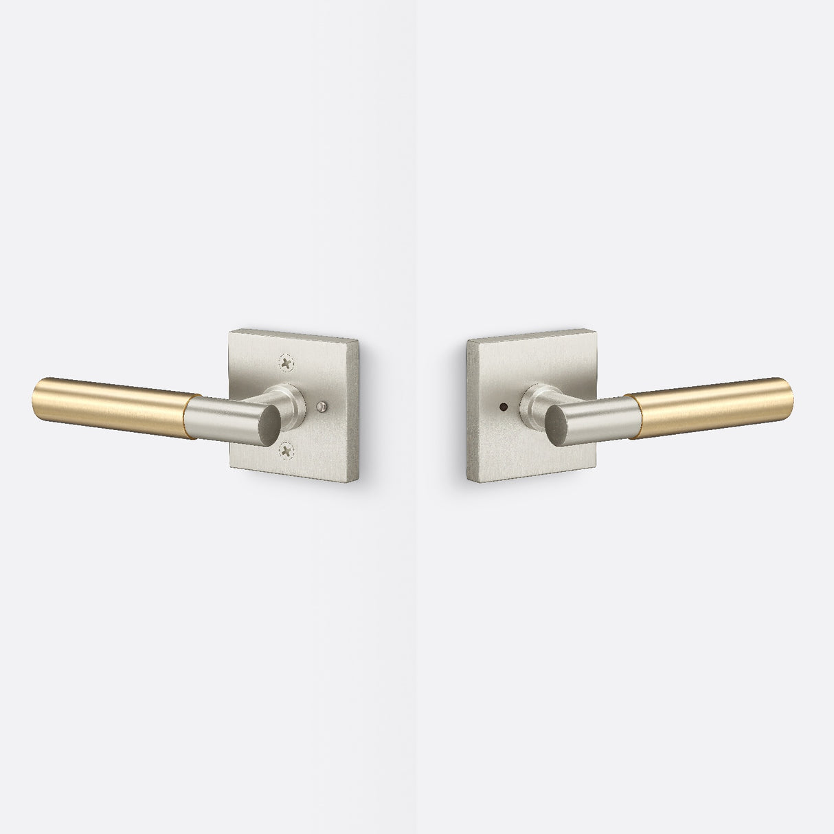 Sure-Loc AP102-SQ 15 GRIP-SM SB satin nickel / satin brass privacy door lever