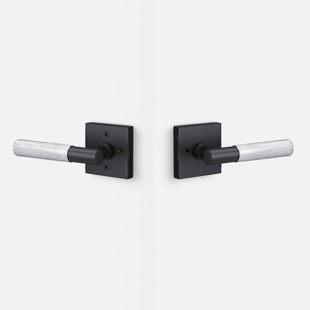 Sure-Loc AP102-SQ FBL GRIP-KN 26 flat black / polished chrome privacy door lever