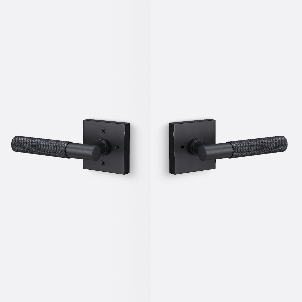 Sure-Loc AP102-SQ FBL GRIP-KN FBL flat black privacy door lever
