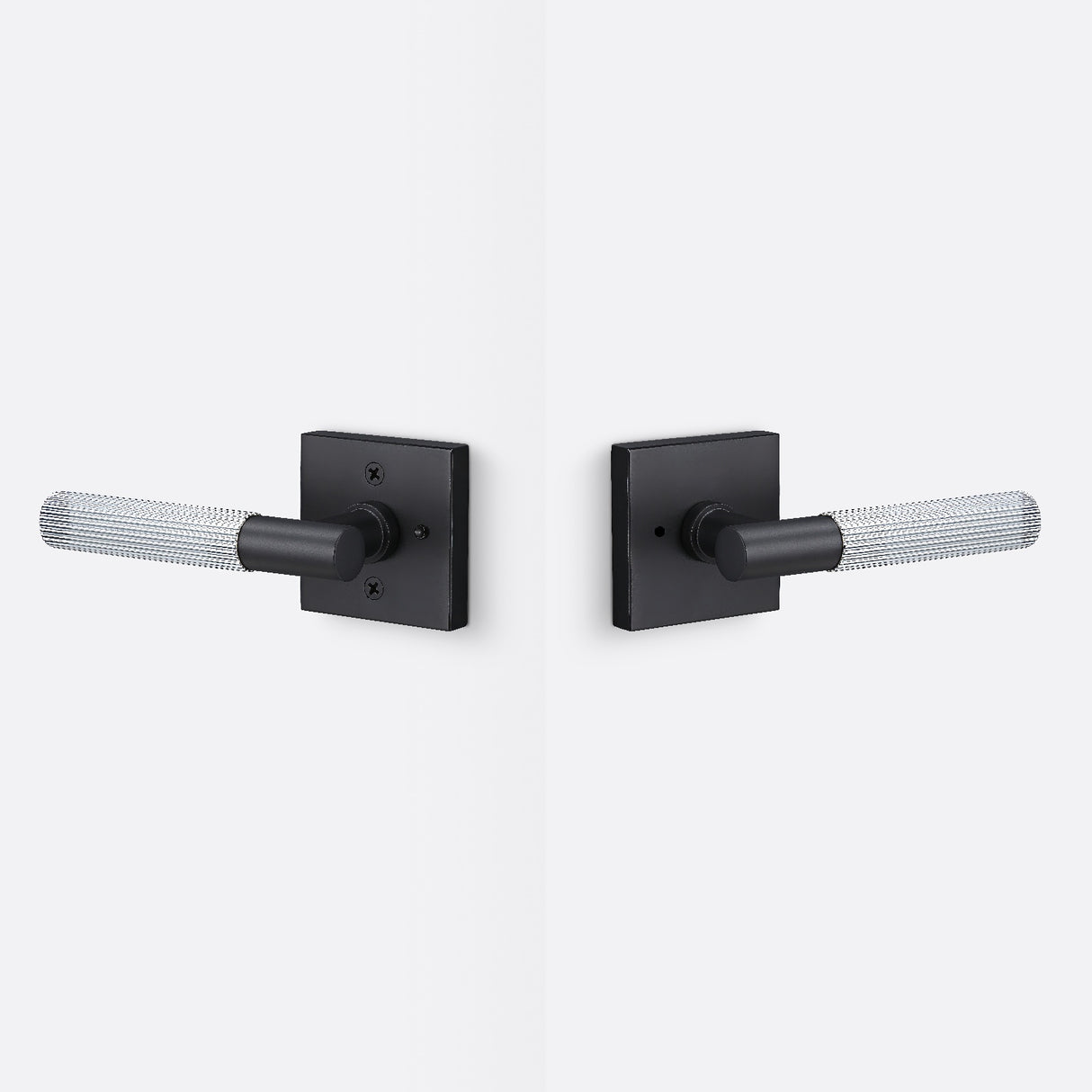 Sure-Loc AP102-SQ FBL GRIP-SKN 26 flat black / polished chrome privacy door lever