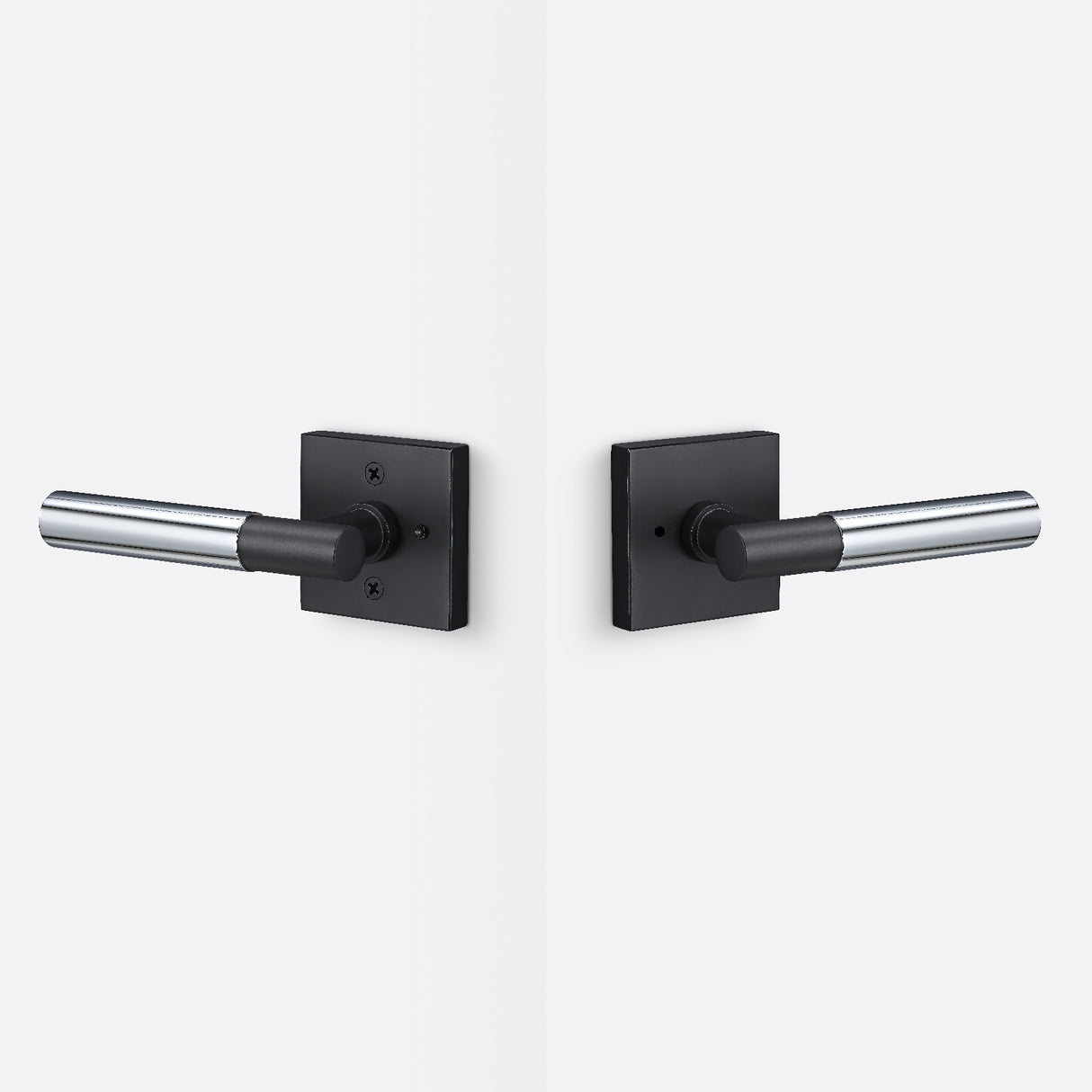 Sure-Loc AP102-SQ FBL GRIP-SM 26 flat black / polished chrome privacy door lever