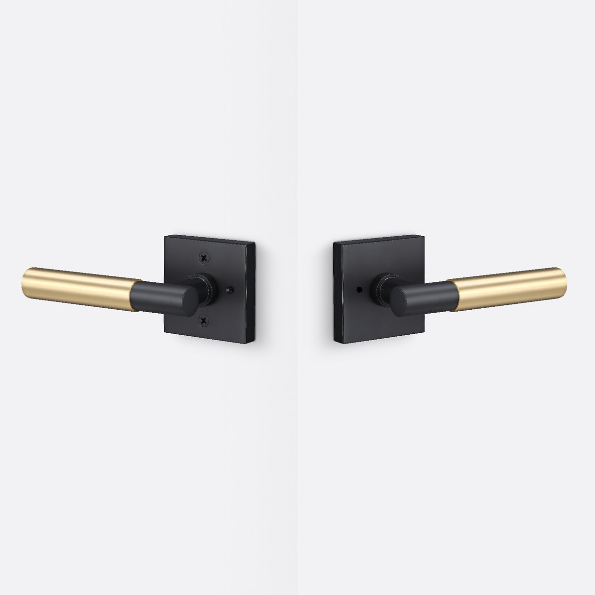 Sure-Loc AP102-SQ FBL GRIP-SM SB flat black / satin brass privacy door lever