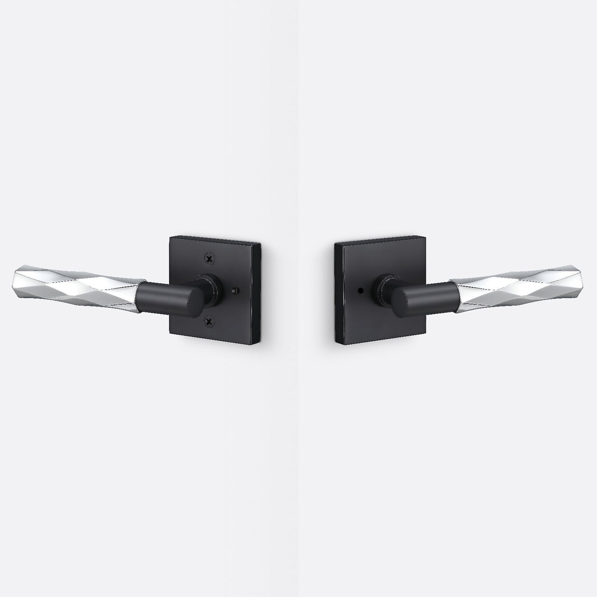 Sure-Loc AP102-SQ FBL GRIP-VT 26 flat black / polished chrome privacy door lever