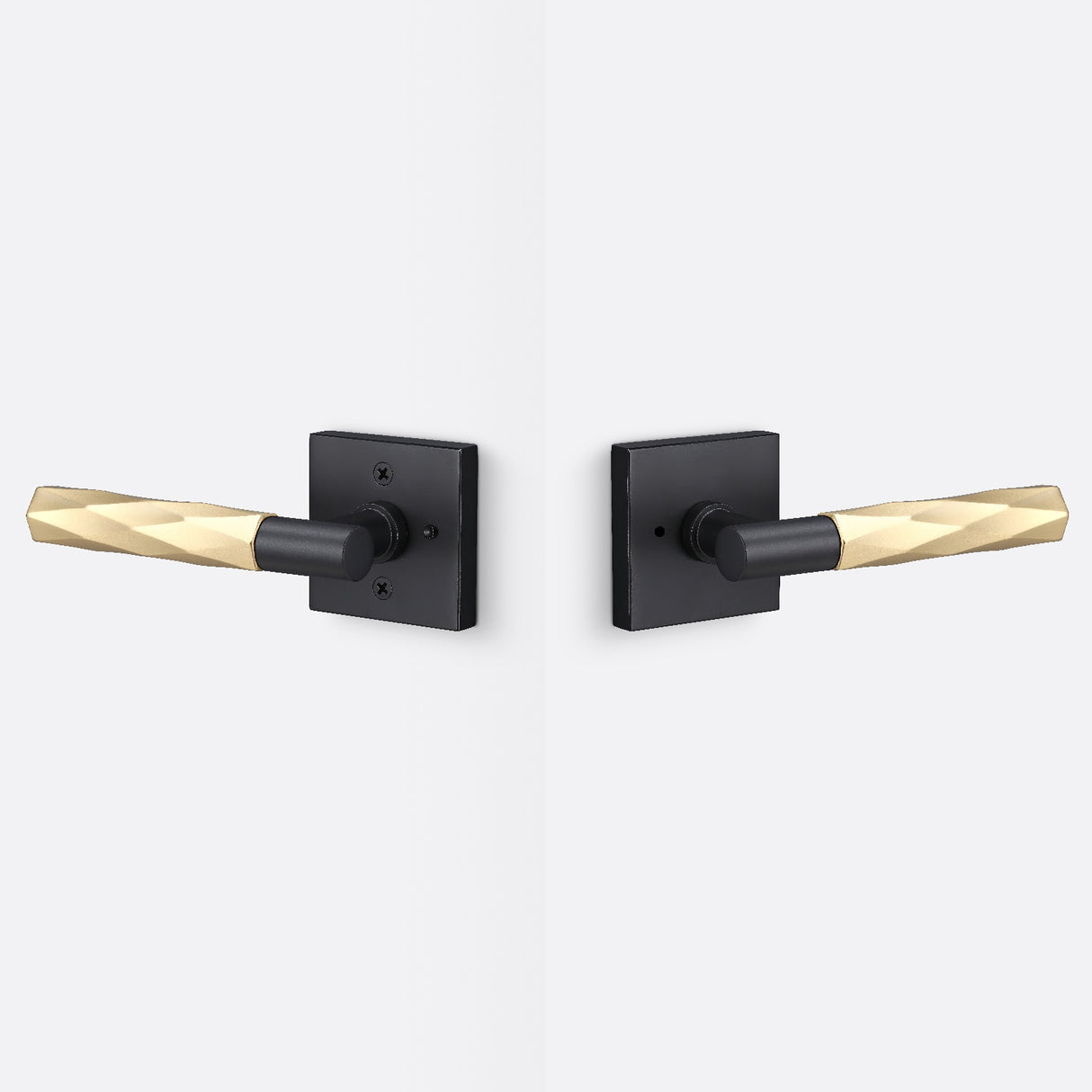 Sure-Loc AP102-SQ FBL GRIP-VT SB flat black / satin brass privacy door lever