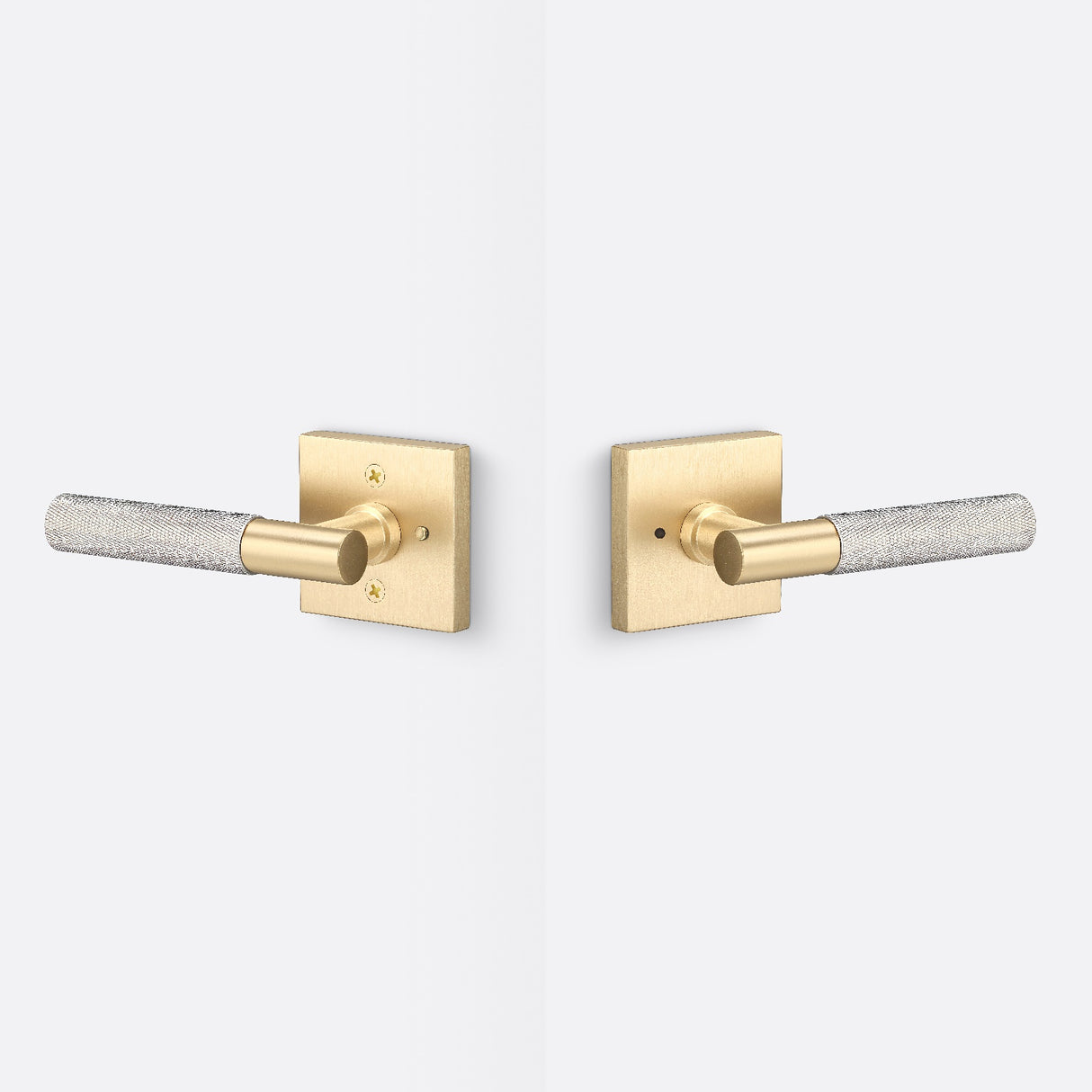 Sure-Loc AP102-SQ SB GRIP-KN 15 satin brass / satin nickel privacy door lever