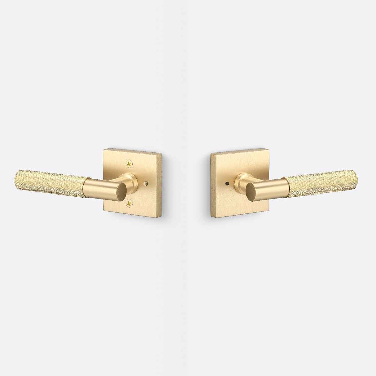 Sure-Loc AP102-SQ SB GRIP-KN SB satin brass privacy door lever