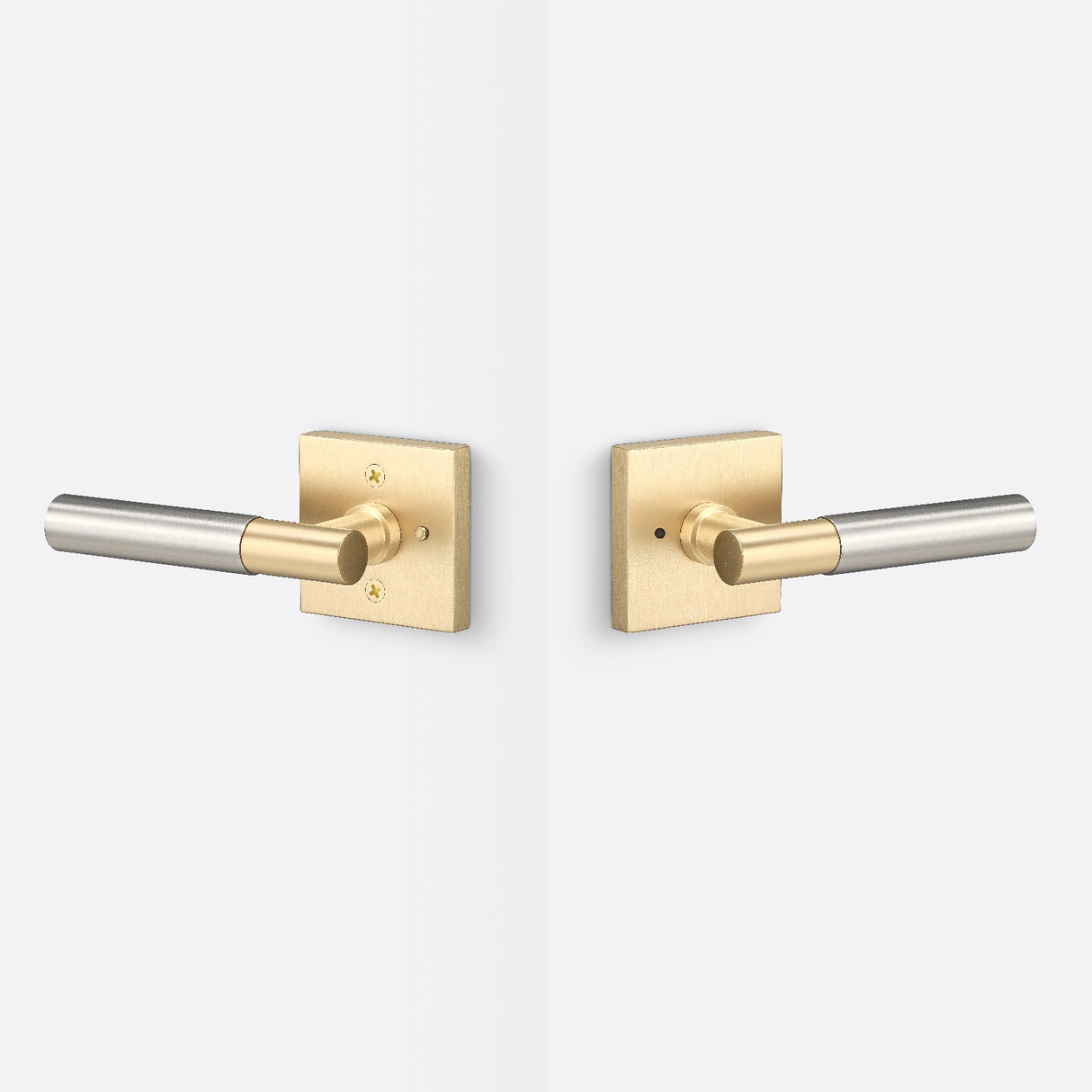 Sure-Loc AP102-SQ SB GRIP-SM 15 satin brass / satin nickel privacy door lever
