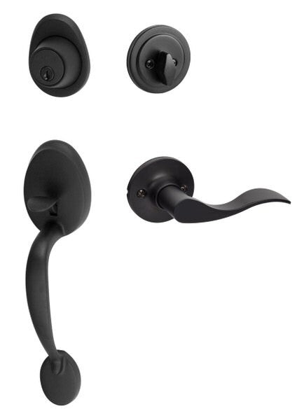 Sure-Loc AT507-SB RH FBL flat black single cylinder handleset