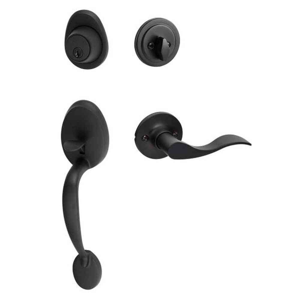 Sure-Loc AT507-SB RH FBL flat black single cylinder handleset