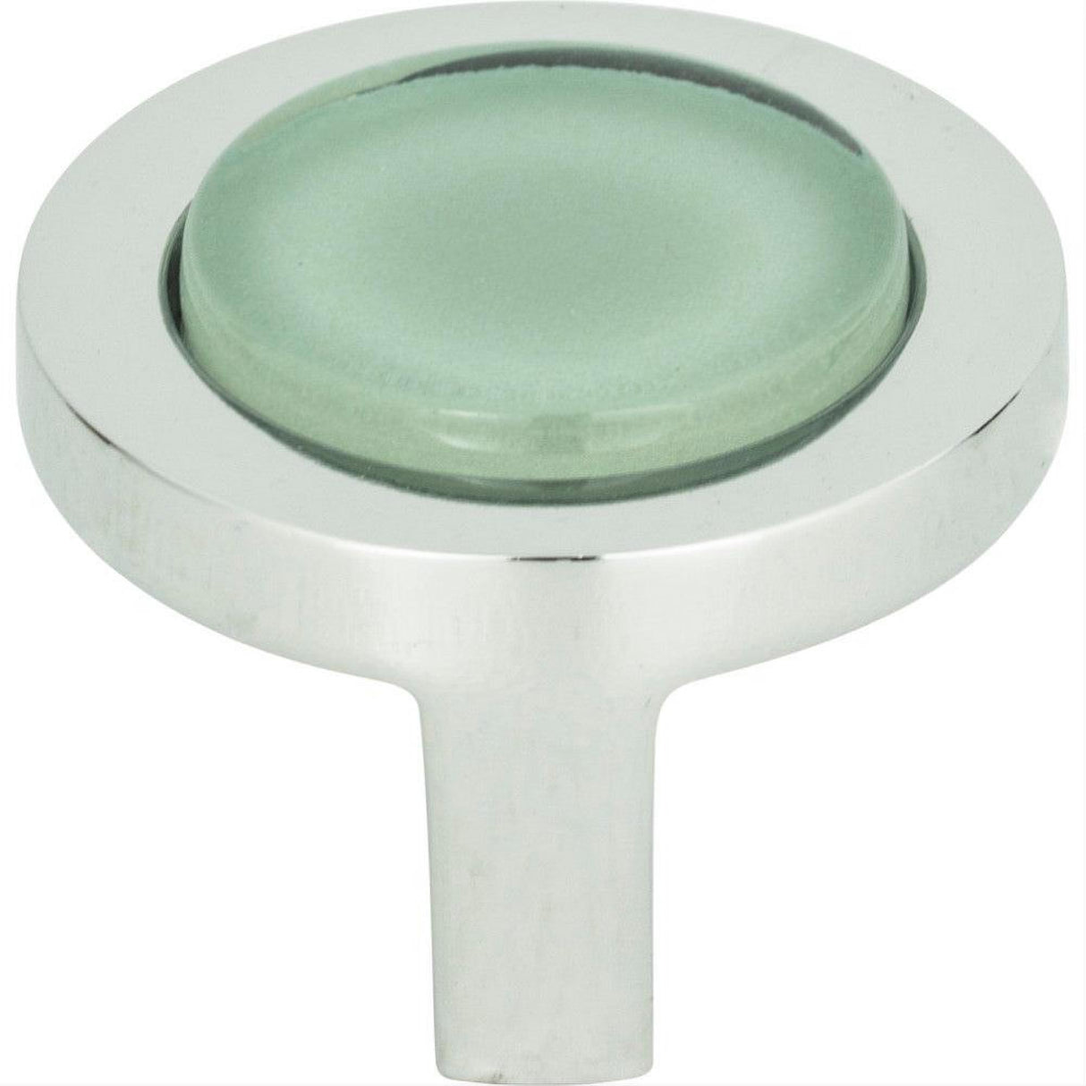 Atlas Homewares 229-GR-CH Spa Black Round Knob 1-1/4" Polished Chrome