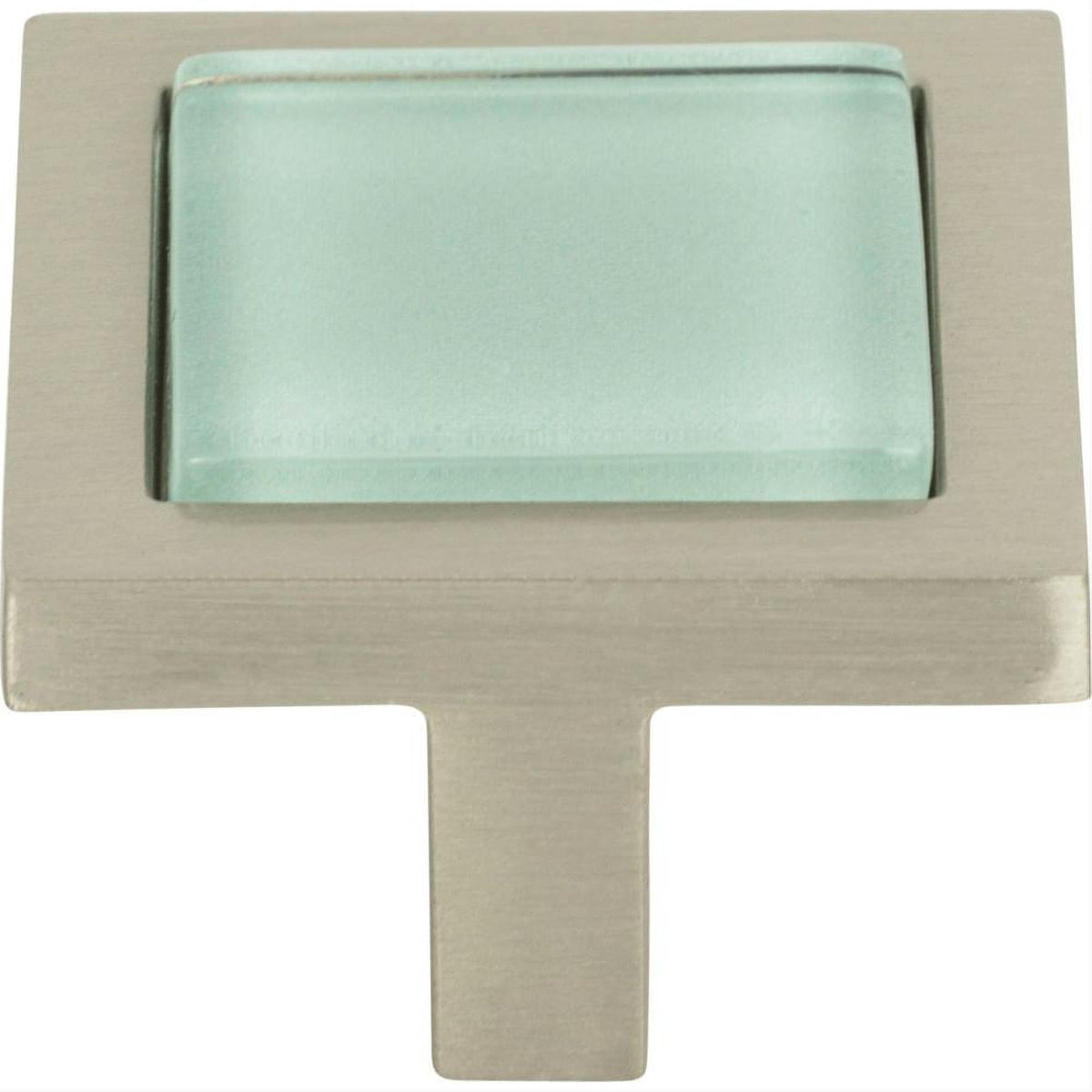 Atlas Homewares 230-GR-BRN Spa Green Square Knob 1-3/8" Brushed Nickel