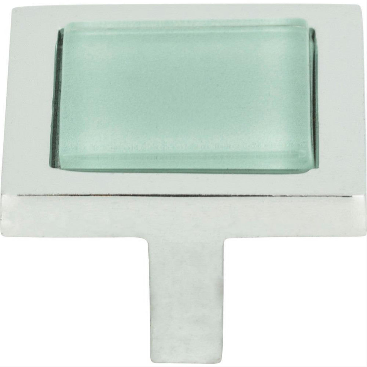 Atlas Homewares 230-GR-CH Spa Green Square Knob 1-3/8" Polished Chrome