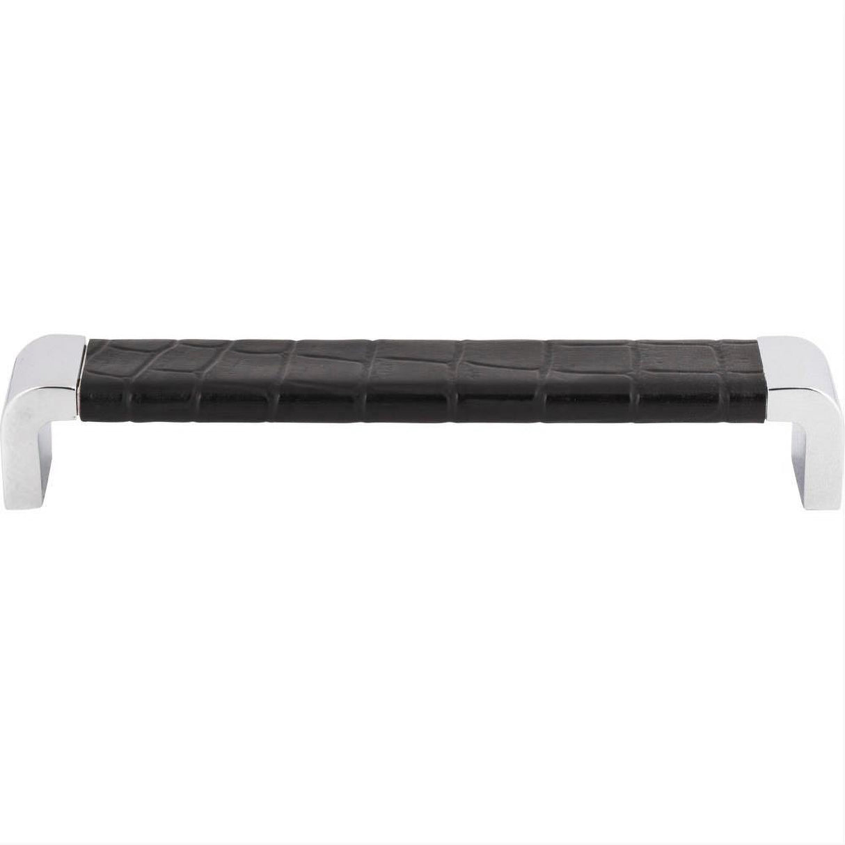 Atlas Homewares 3151-CROC Paradigm Pull 6-5/16" Center to Center CH & Black Croc Leather
