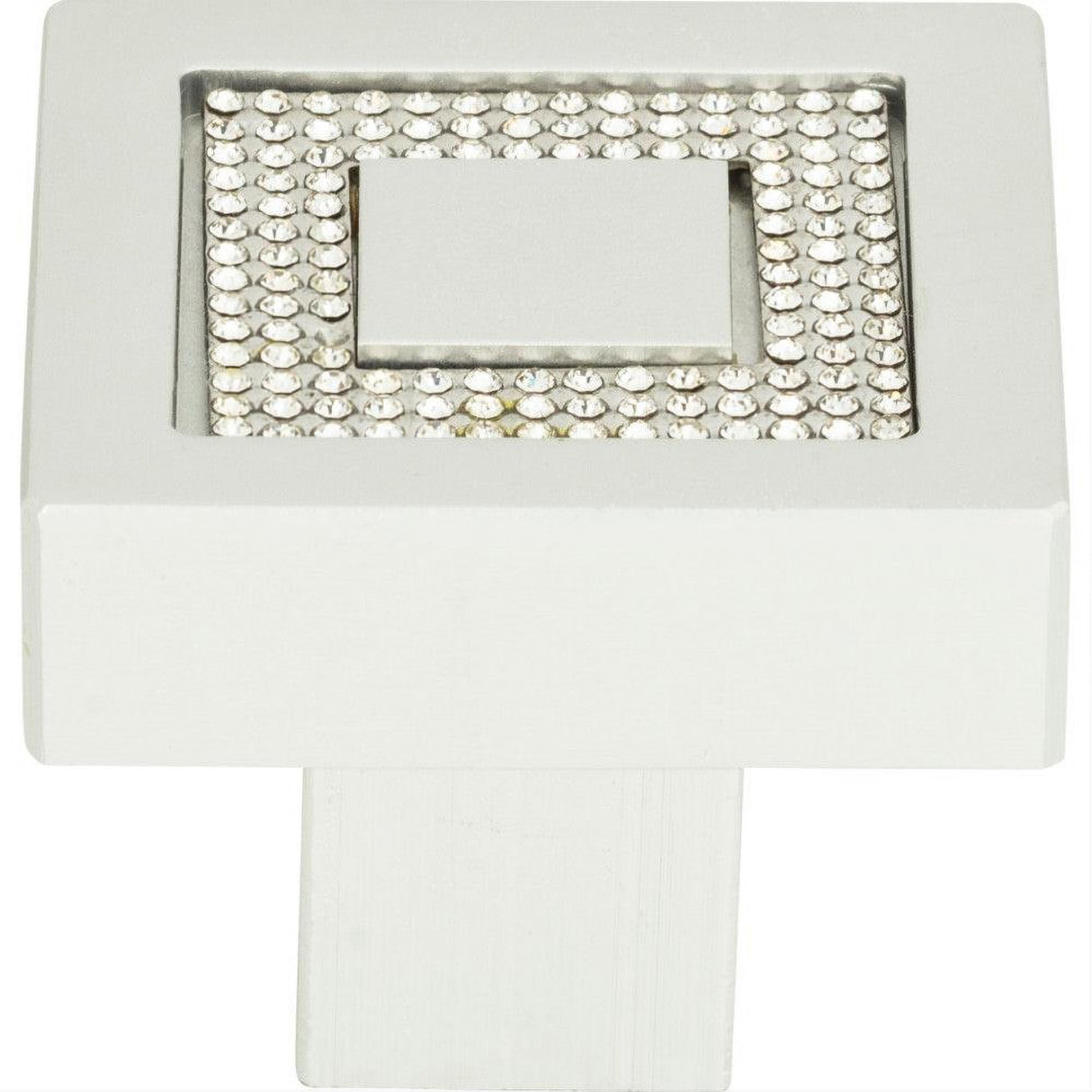 Atlas Homewares 3192-MC Crystal Square Inset Knob 1-3/8" Matte Chrome