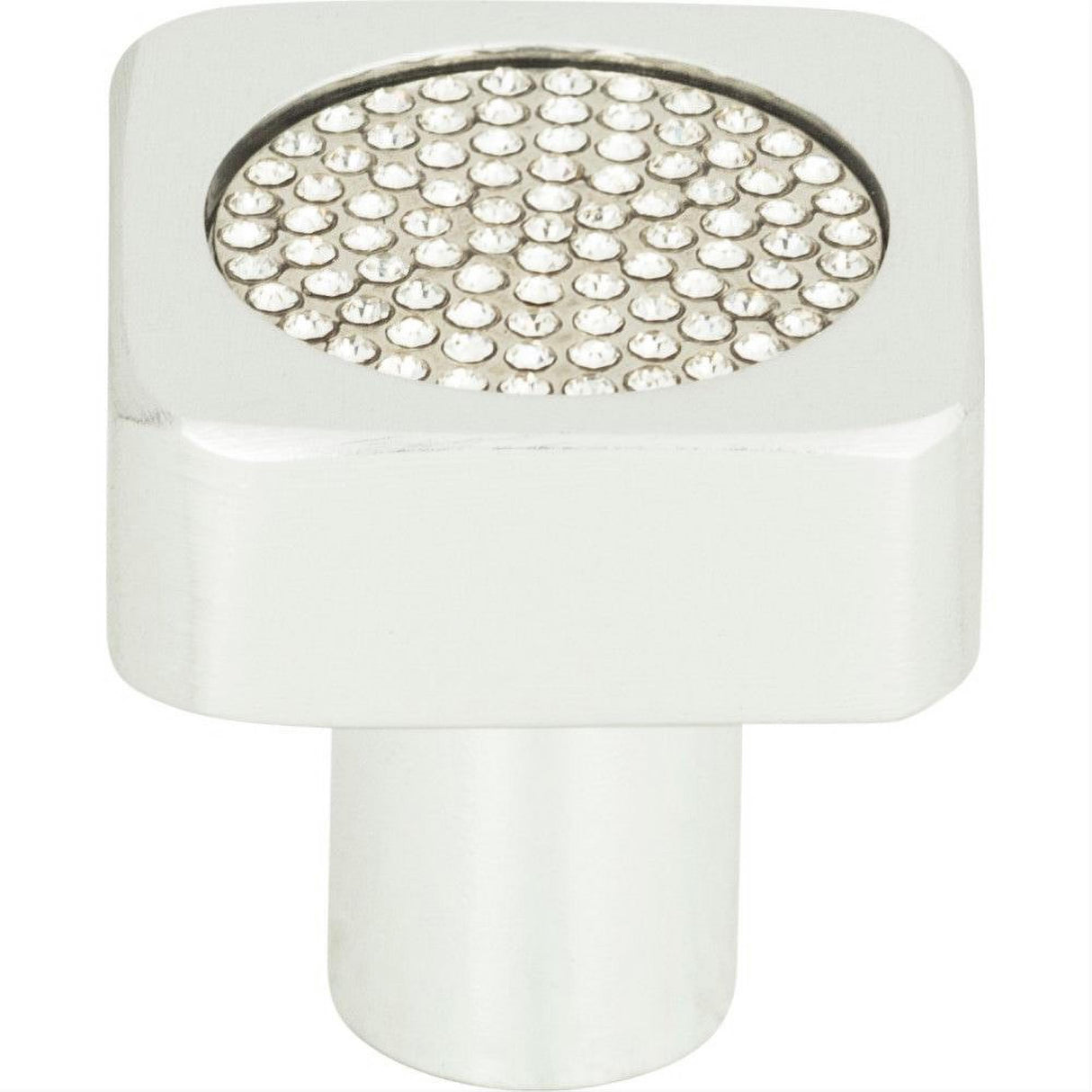 Atlas Homewares 3193-MC Crystal Square Inset Knob 1" Matte Chrome