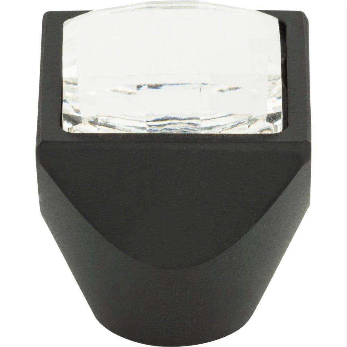 Atlas Homewares 3196-BL Crystal Large Square Knob 1" Matte Black