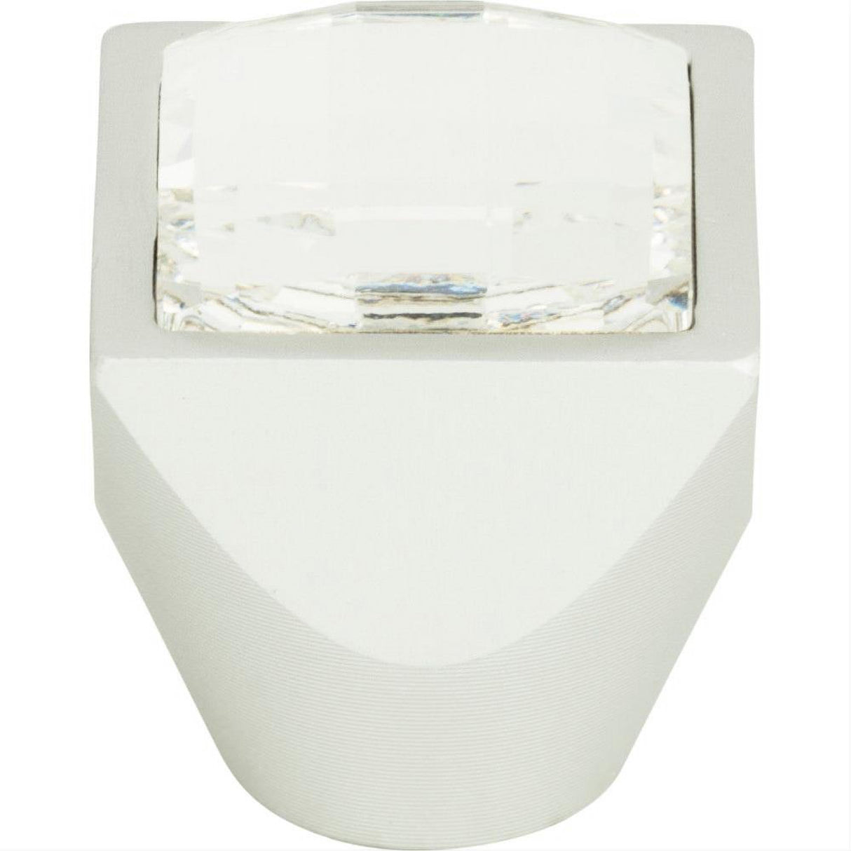Atlas Homewares 3196-MC Crystal Large Square Knob 1" Matte Chrome