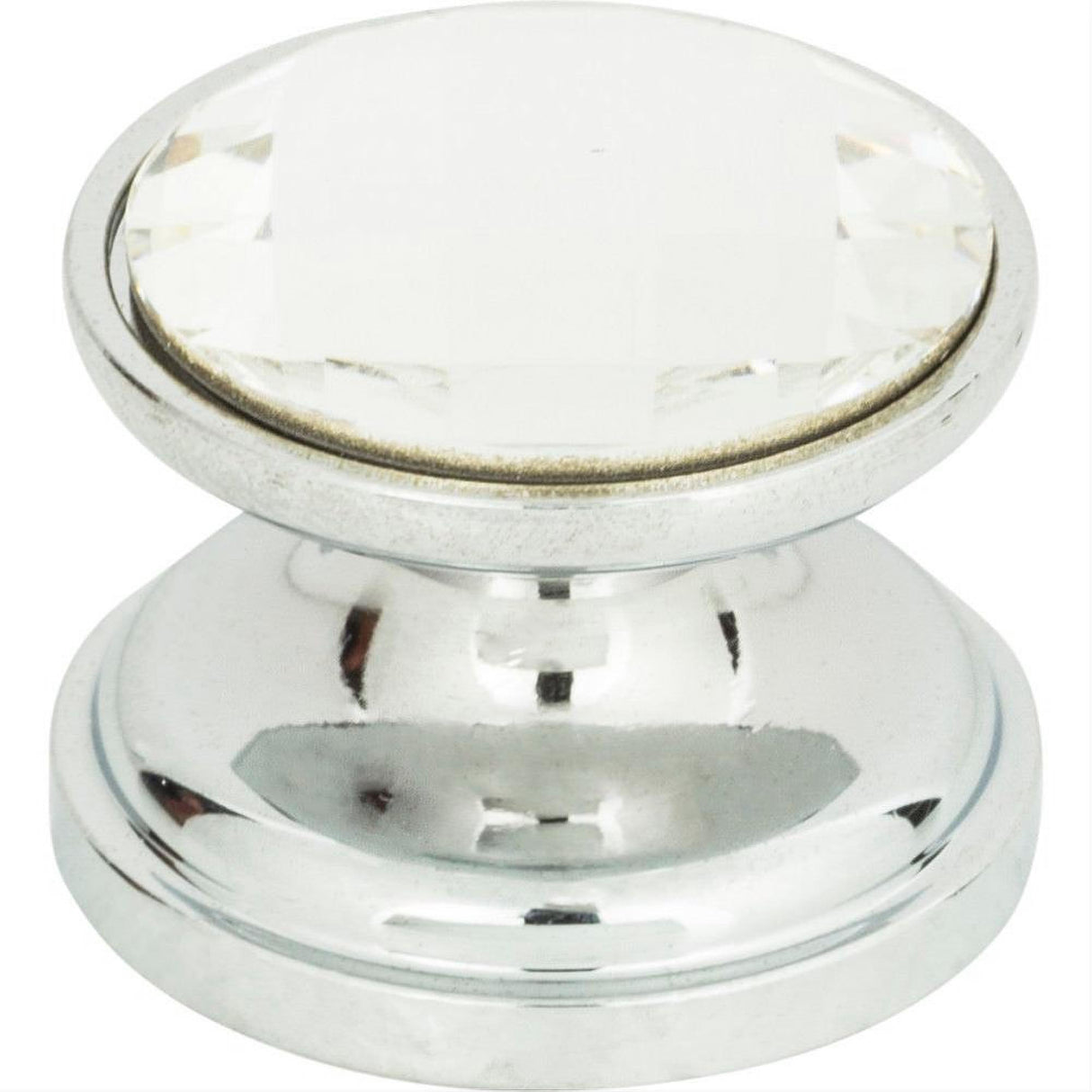 Atlas Homewares 3197-CH Crystal Large Round Knob 7/8" Polished Chrome