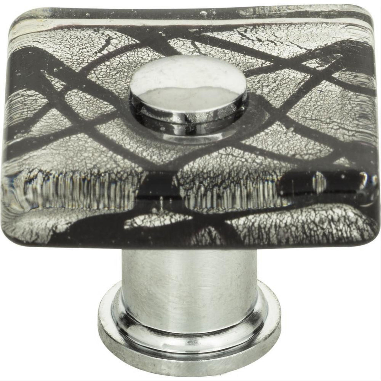 Atlas Homewares 3207-CH Eclipse Glass Square Knob 1-1/2" Polished Chrome