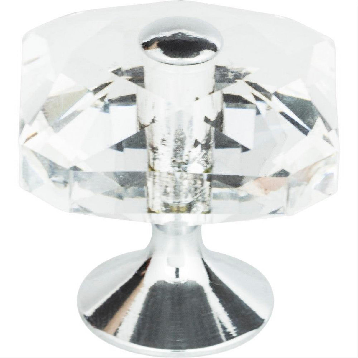 Atlas Homewares 3209-CH Crystal Large Square Knob 1-1/2" Polished Chrome
