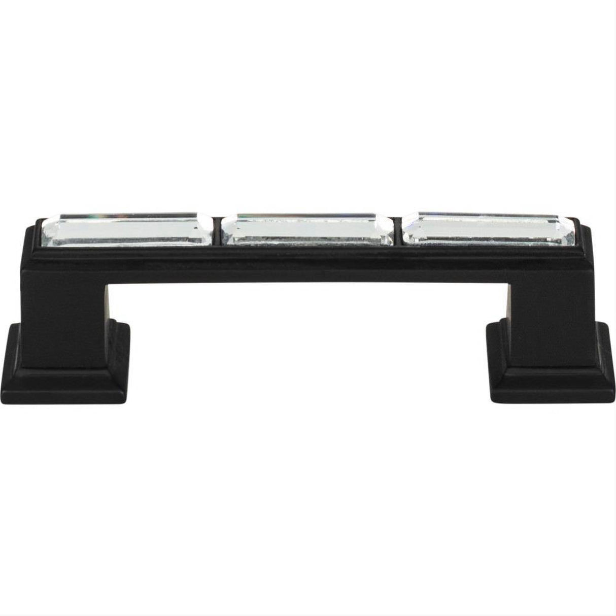 Atlas Homewares 341-BL Legacy Crystal Pull 3" Center to Center Matte Black
