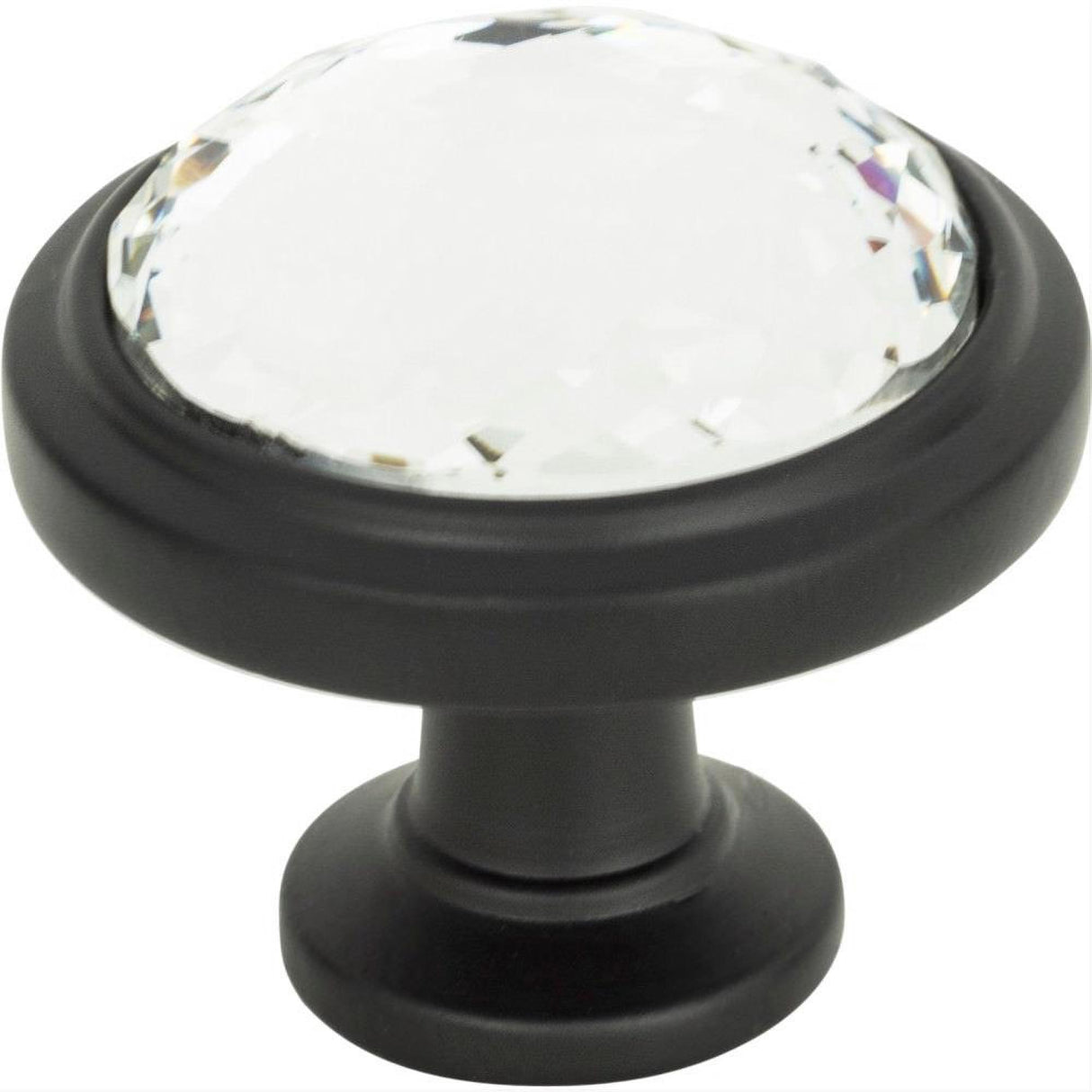 Atlas Homewares 343-BL Legacy Crystal Round Knob 1-5/16" Matte Black