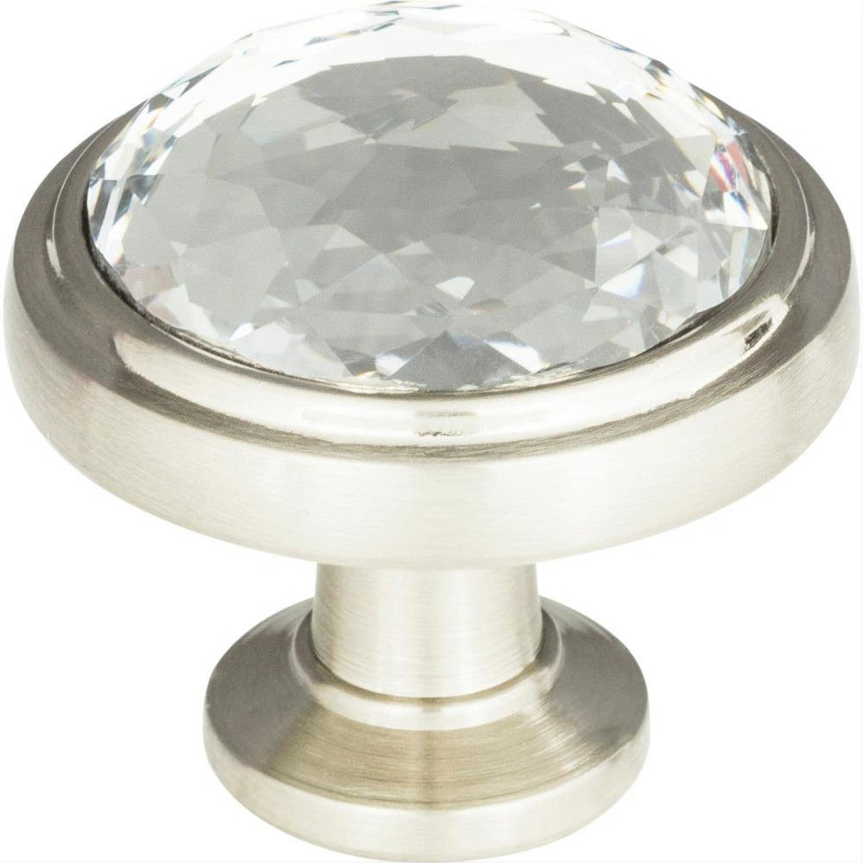 Atlas Homewares 343-BRN Legacy Crystal Round Knob 1-5/16" Brushed Nickel