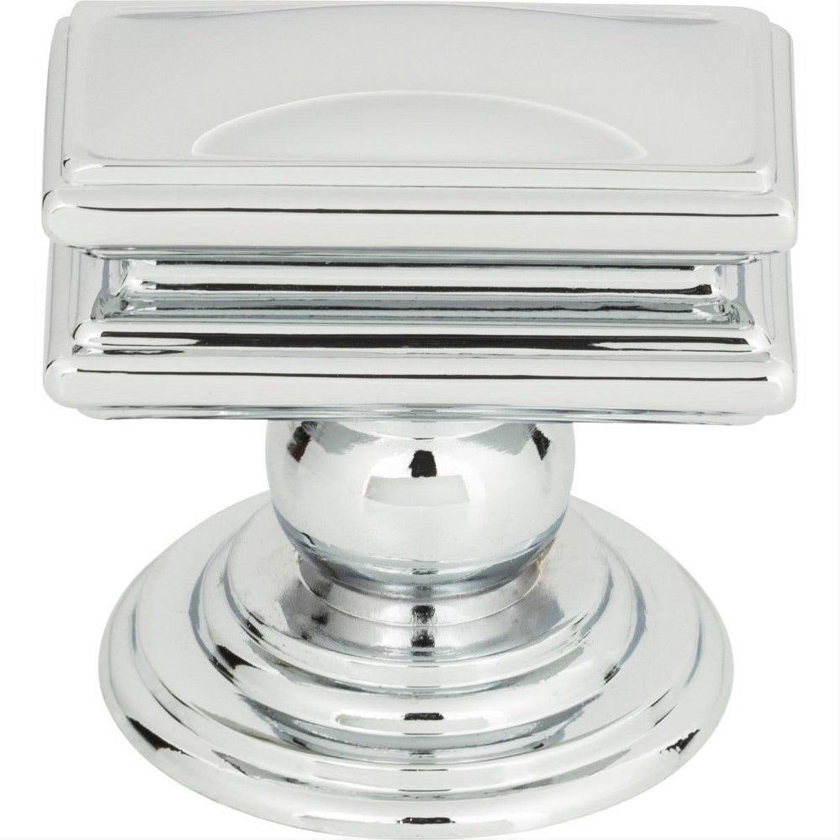 Atlas Homewares 377-CH Campaign Rectangle Knob 1-1/2" Polished Chrome