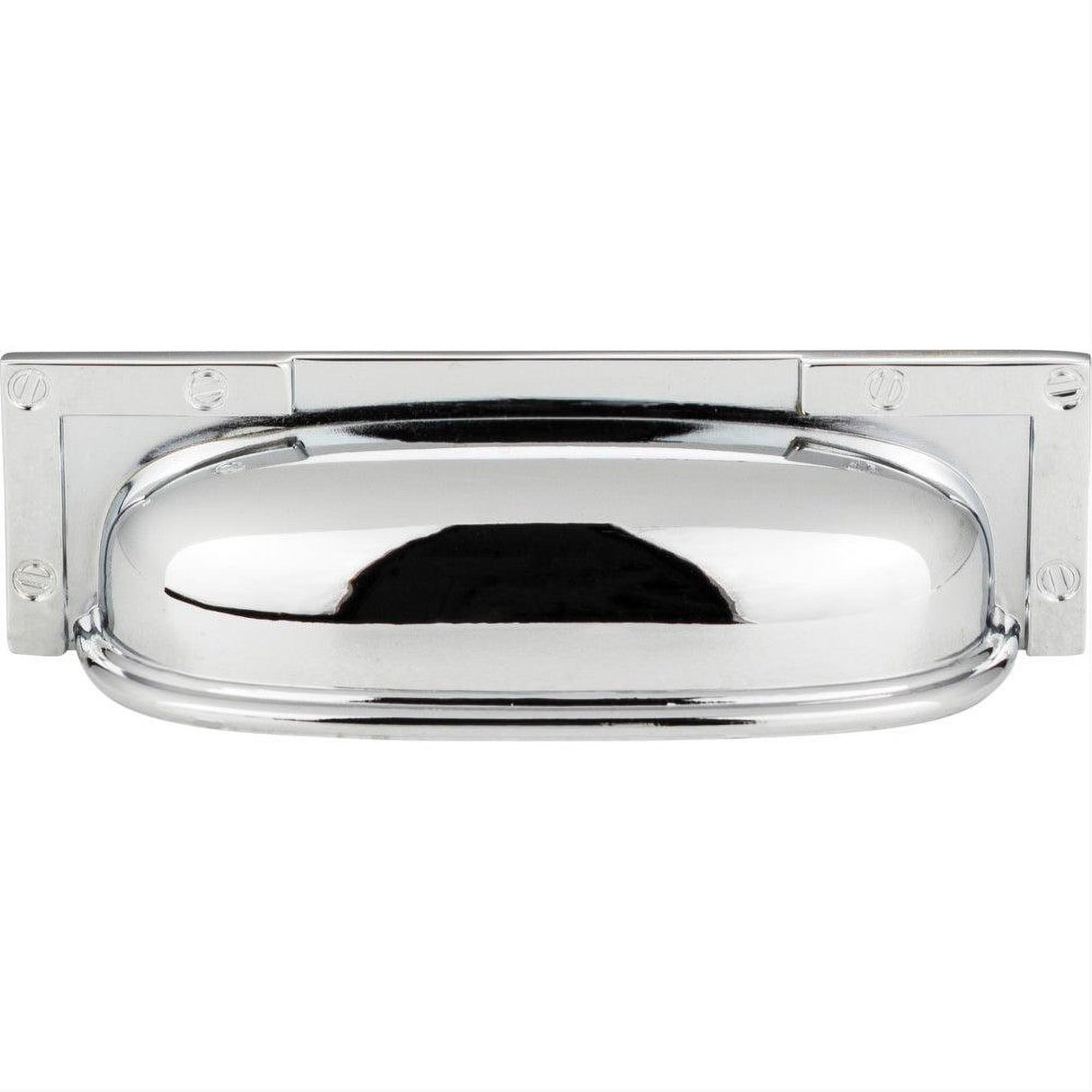 Atlas Homewares 382-CH Campaign L-Bracket Cup Pull 3-3/4" Polished Chrome