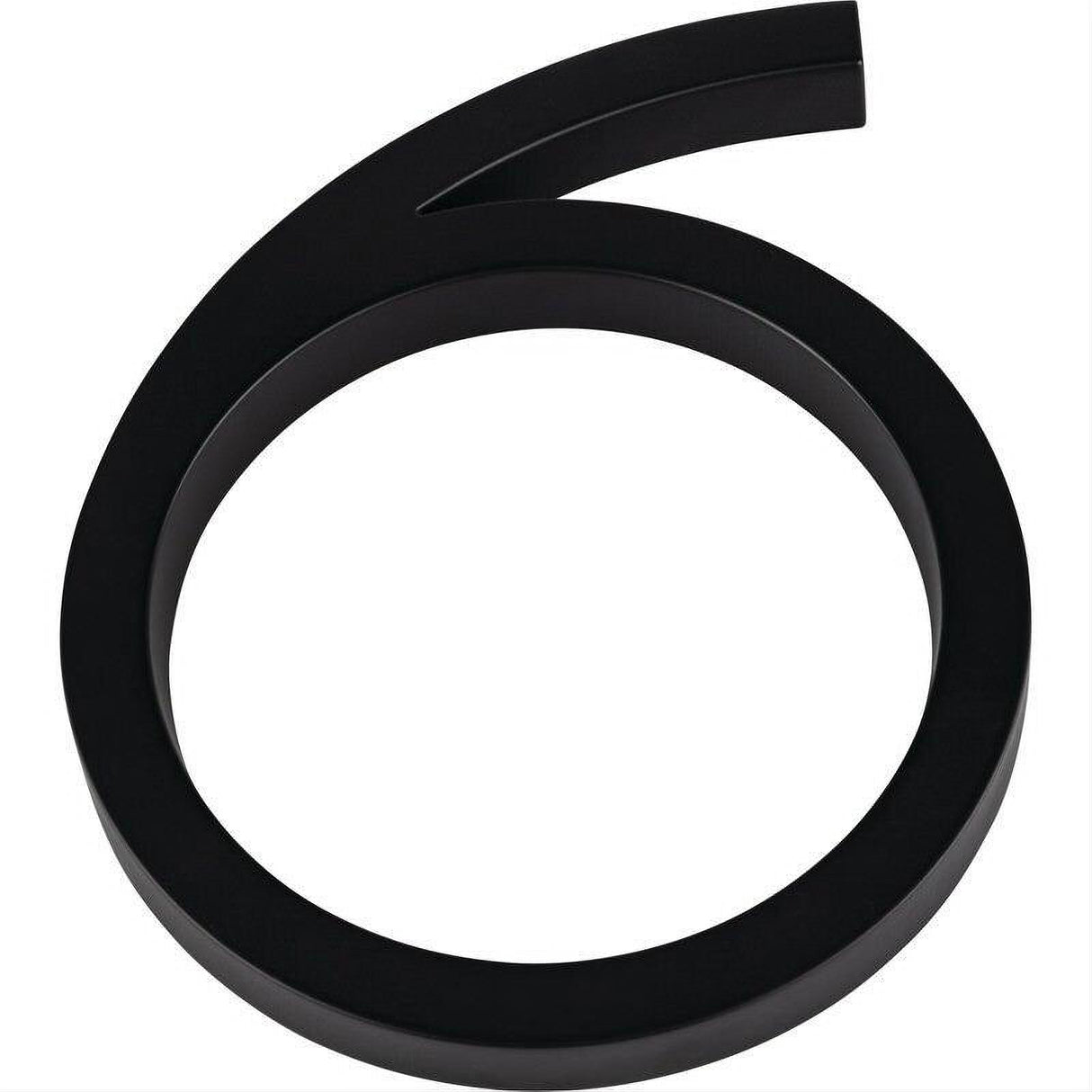 Atlas Homewares AVN6-L-BL Modern Avalon 6" House Number 6 Matte Black