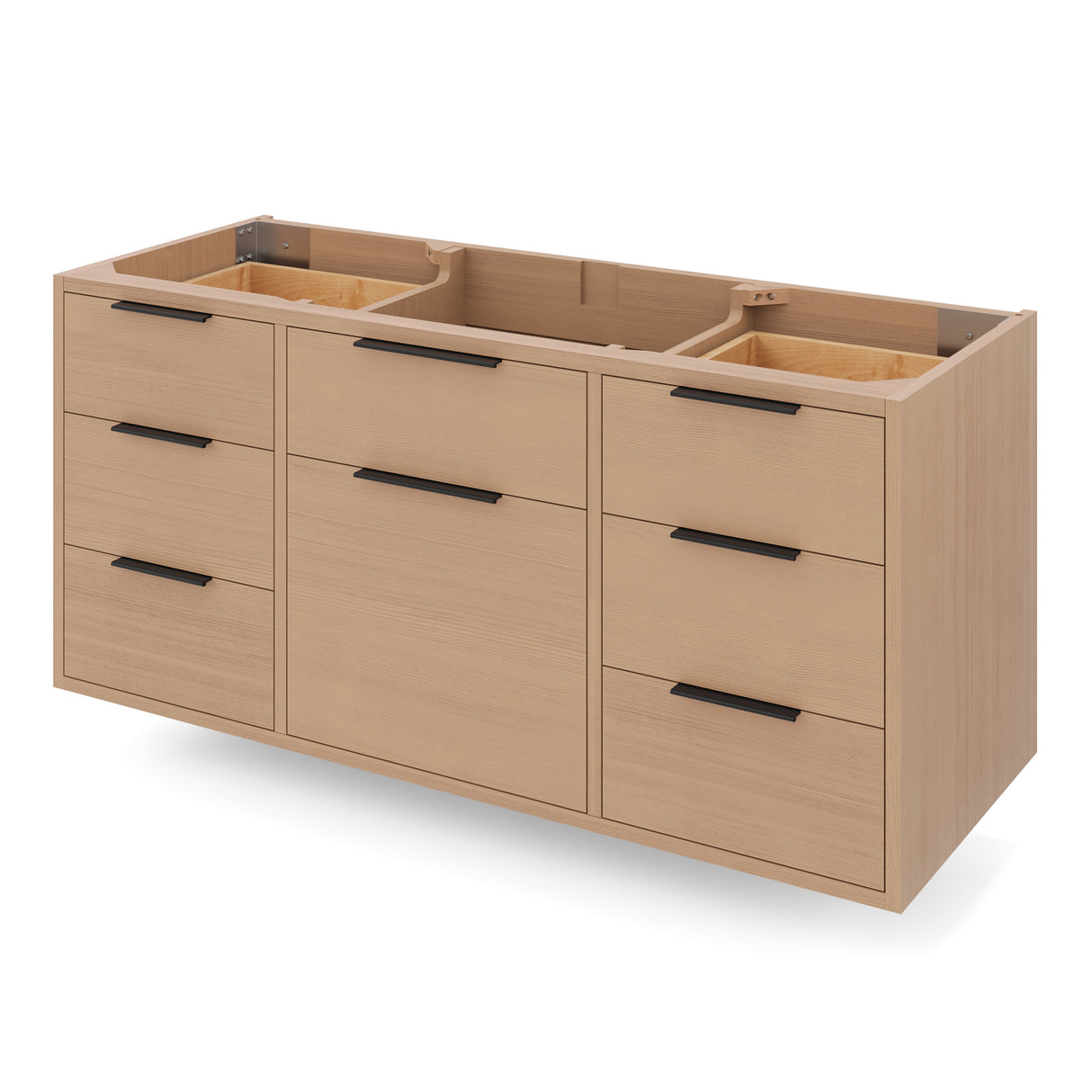 Jeffrey Alexander Gardner 49" Natural Oak Single Sink Bathroom Vanity with White Resin Top - Single-Hole Faucet Top - VKGAR48NORE product image 3