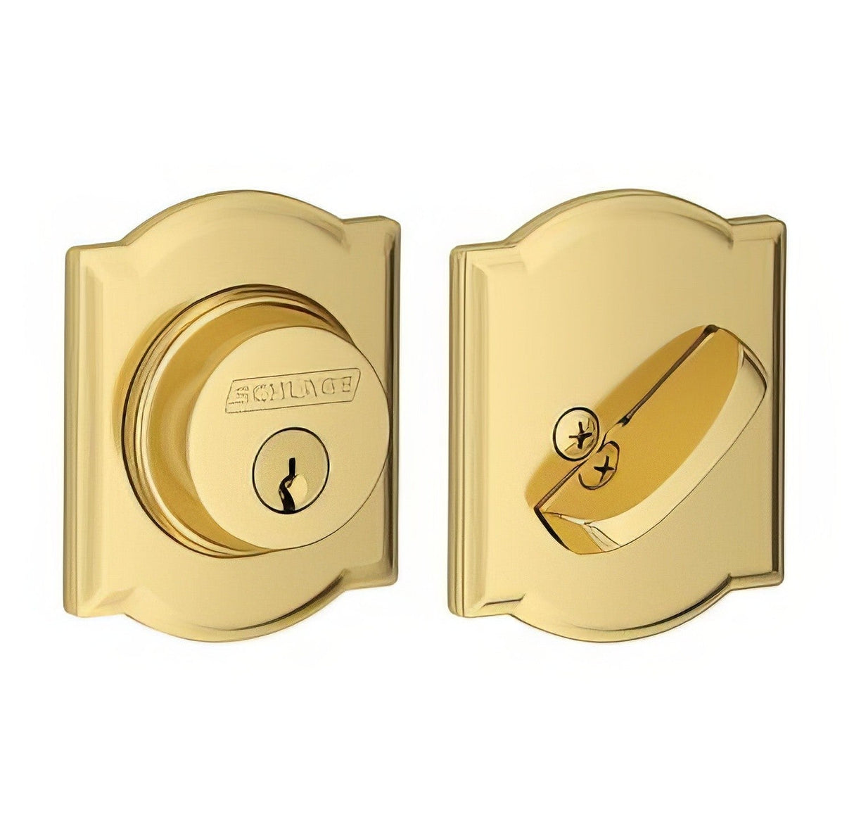 Schlage B60CAM505 lifetime polished brass single cylinder deadbolt