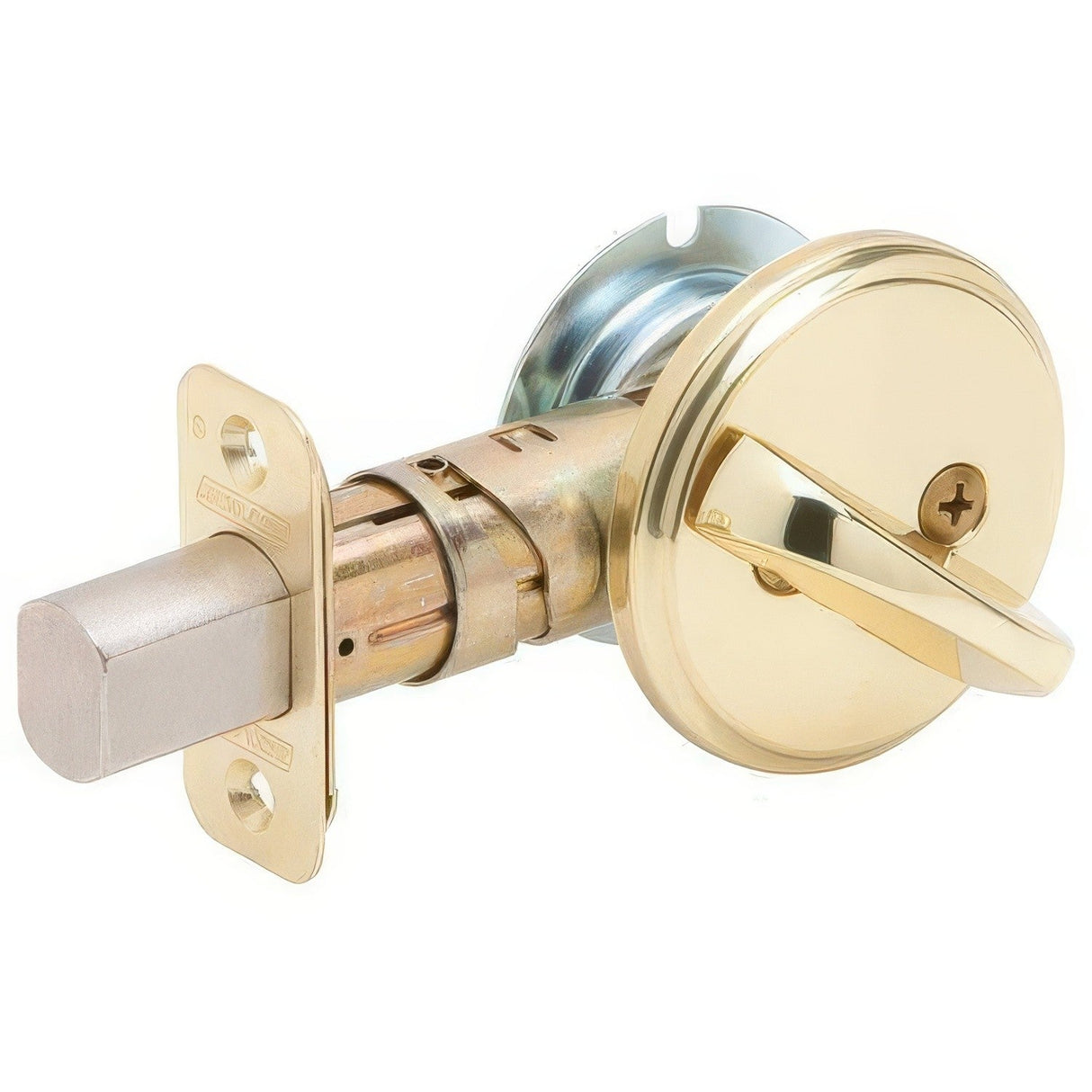 Schlage B80605 bright brass one sided deadbolt