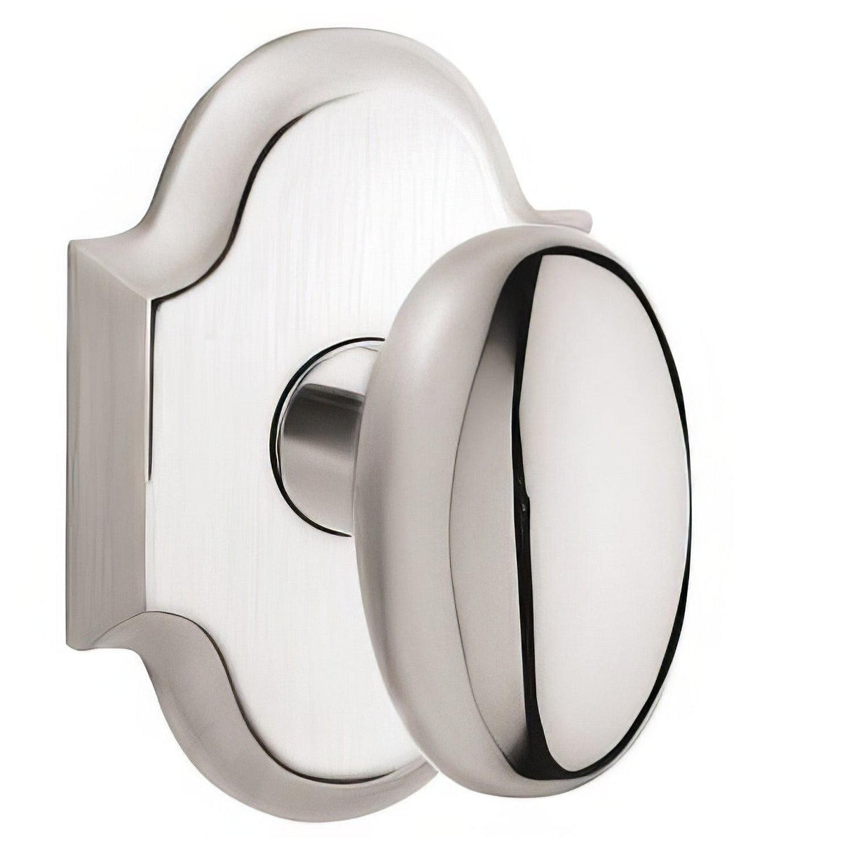 Baldwin 5024055MR 5024.MR Pair of Oval Estate Door Knobs Lifetime Polished Nickel