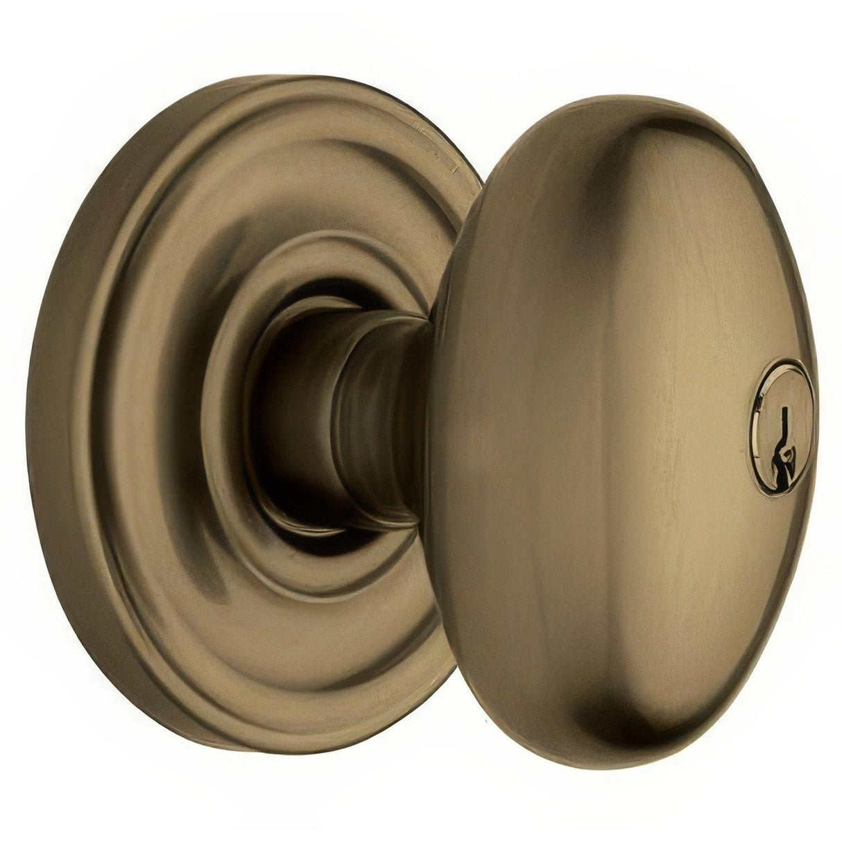 Baldwin 5225050ENTR 5225.ENTR Egg Style Keyed Knobset Satin Brass and Black