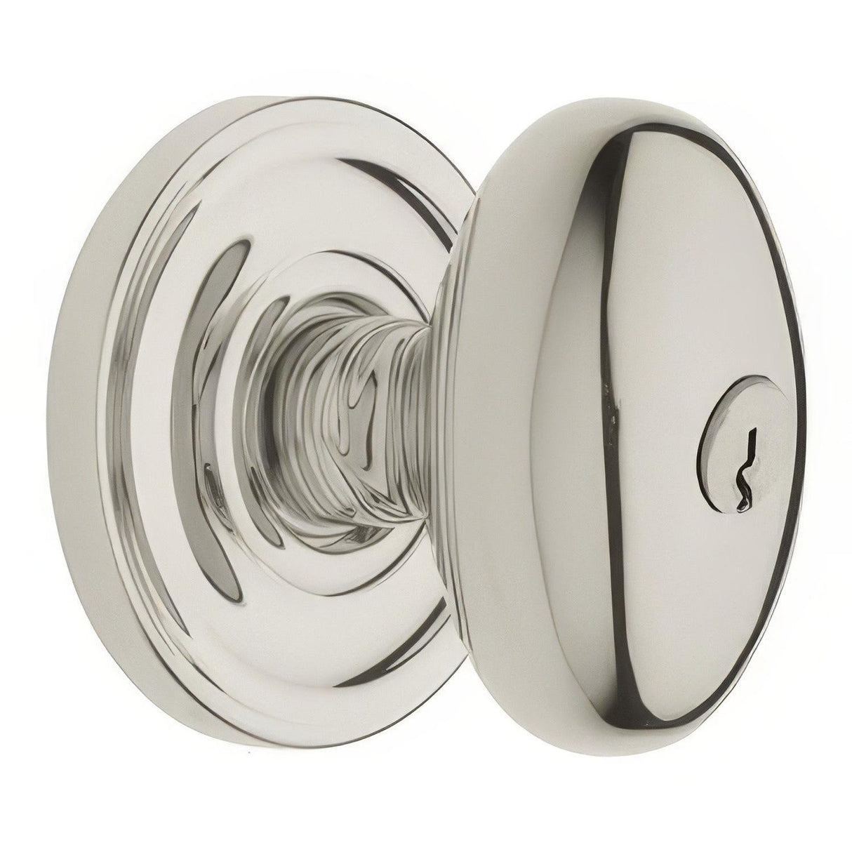 Baldwin 5225055ENTR 5225.ENTR Egg Style Keyed Knobset Lifetime Polished Nickel