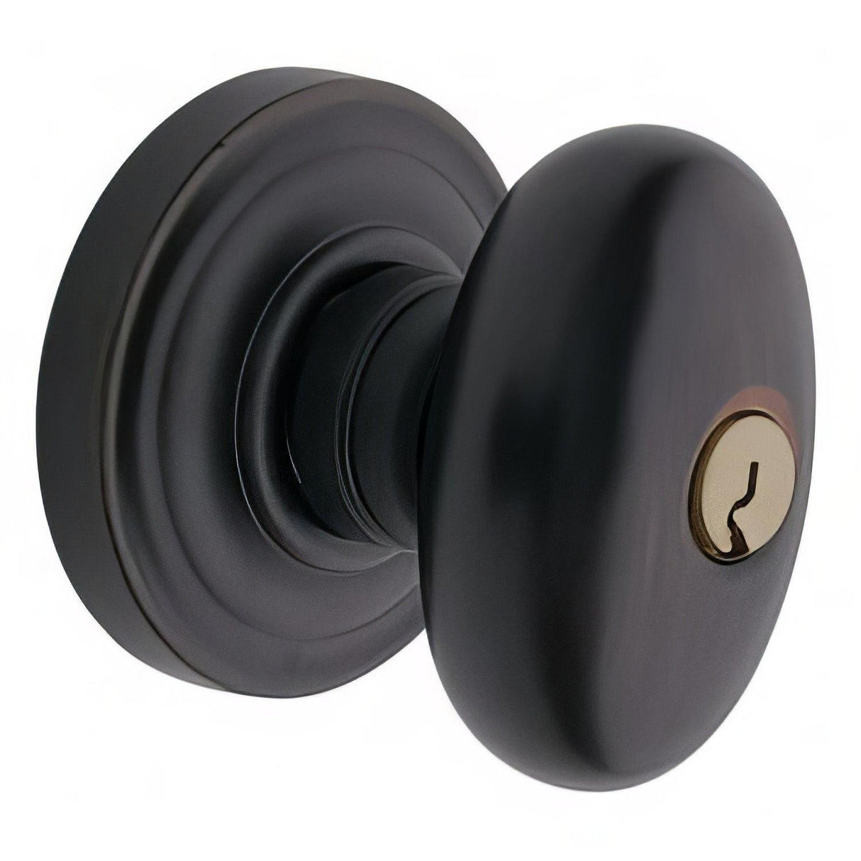 Baldwin 5225102ENTR 5225.ENTR Egg Style Keyed Knobset Oil Rubbed Bronze