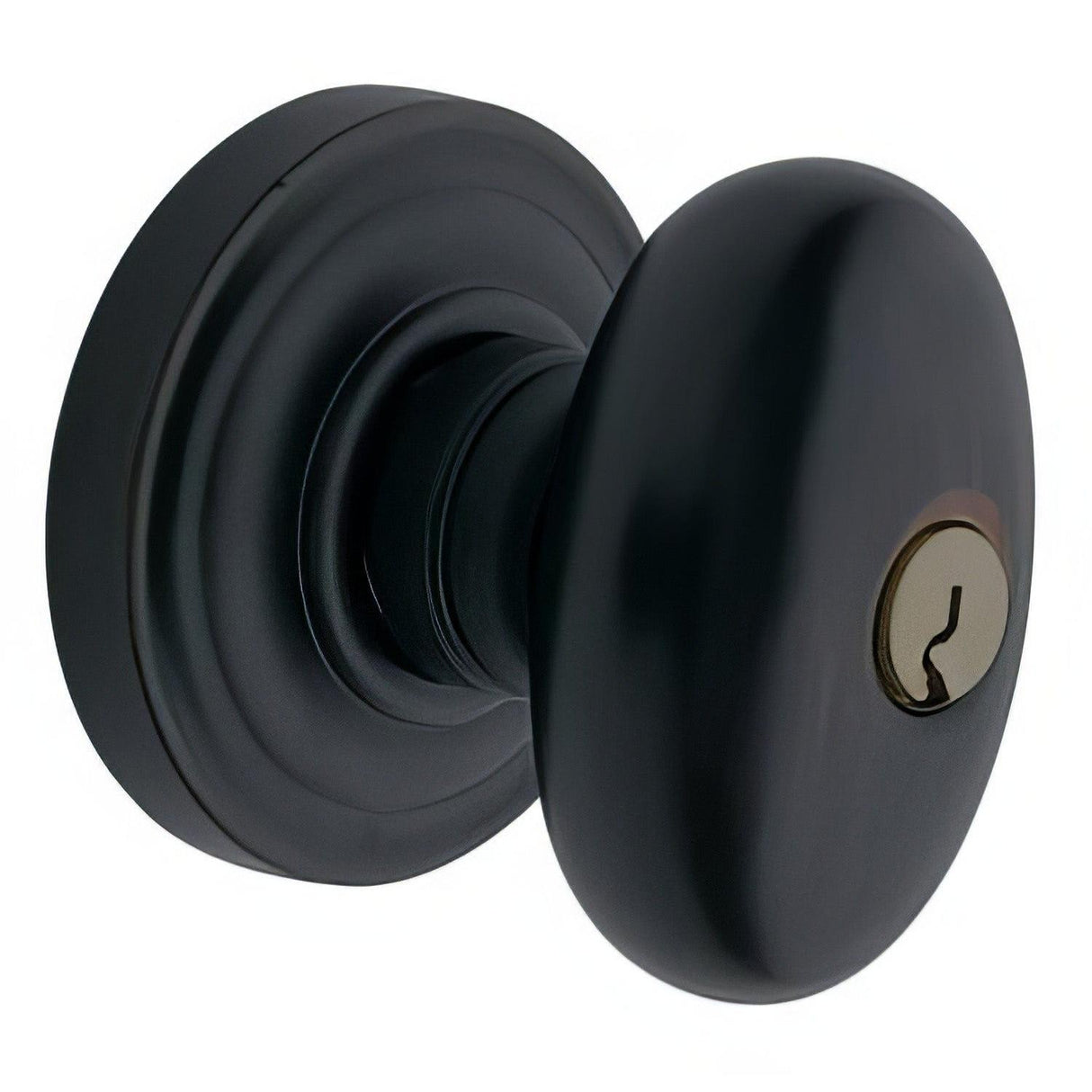 Baldwin 5225190ENTR 5225.ENTR Egg Style Keyed Knobset Satin Black